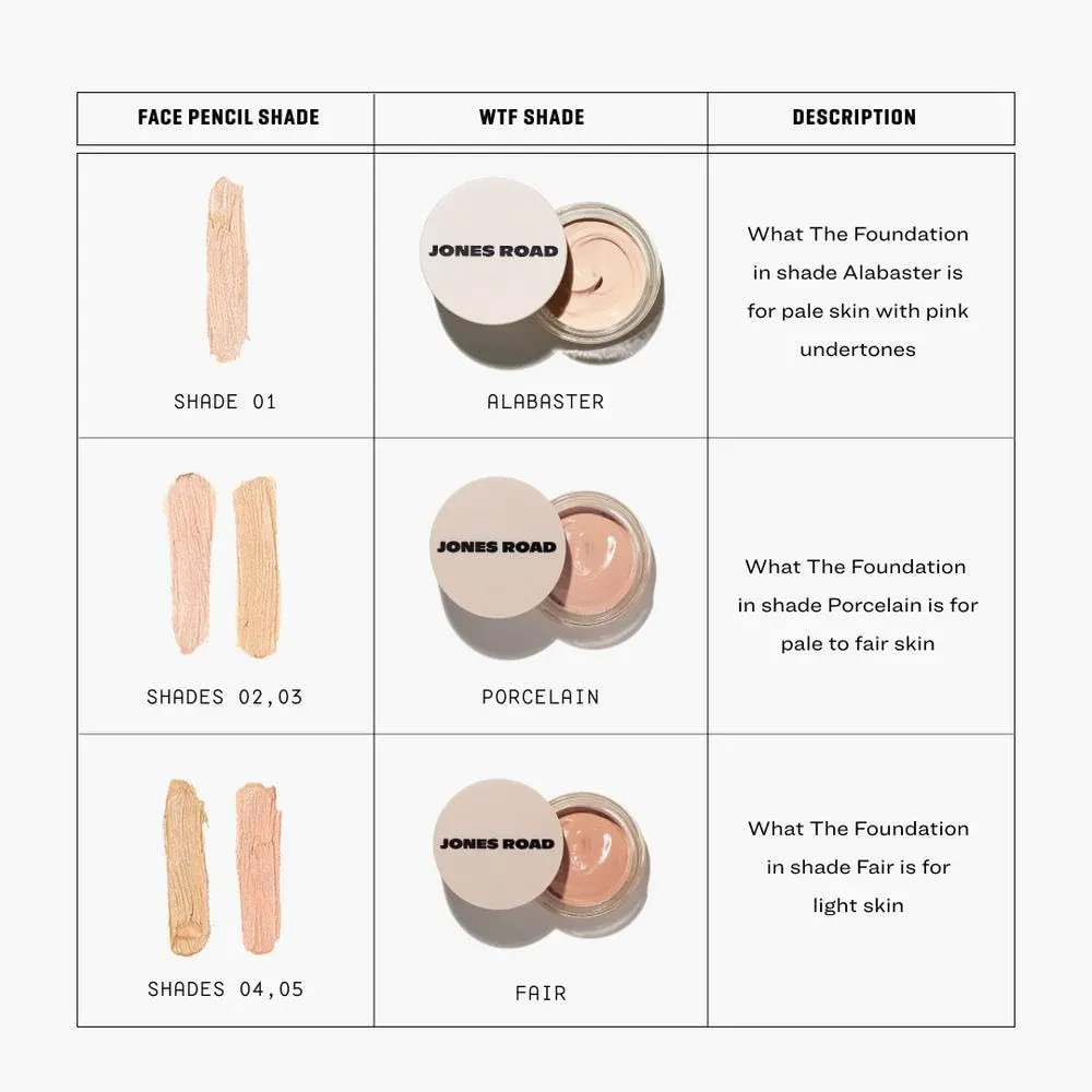 Jones Road What The Foundation - Tinted Moisture Balm - FAIR   Complimentary Premium Korean BlueBerry Sheet Masque