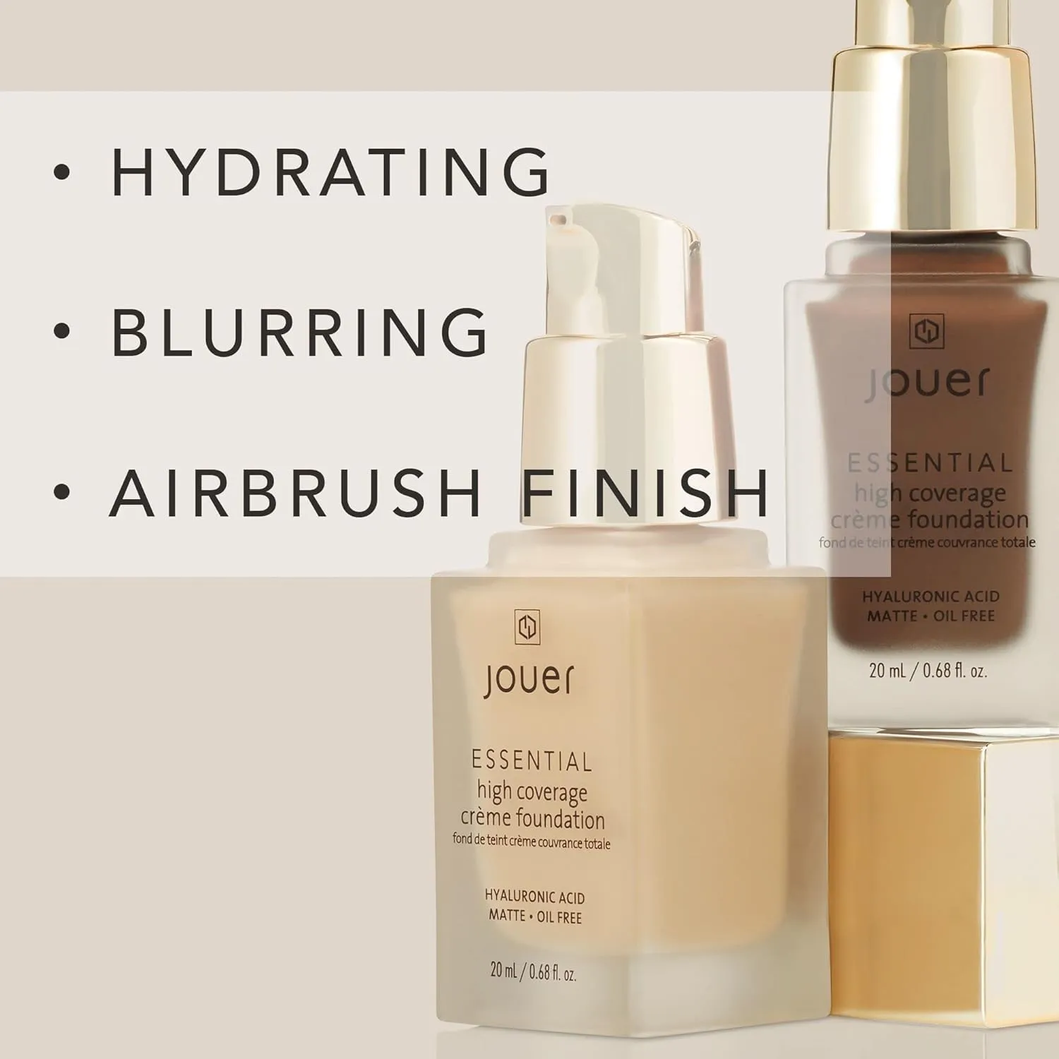 Jouer Essential High Coverage Crème Foundation | Men & Women | Available in 50 Shades for All Skin Tones | Healthy Ingredients | Paraben, Gluten & Cruelty Free | Vegan Friendly,Espresso -deep skin with warm undertones