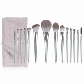 JSEIAJB Makeup brush full set 14 pieces powder eye shadow foundation make-up powder blusher high gloss super soft hair