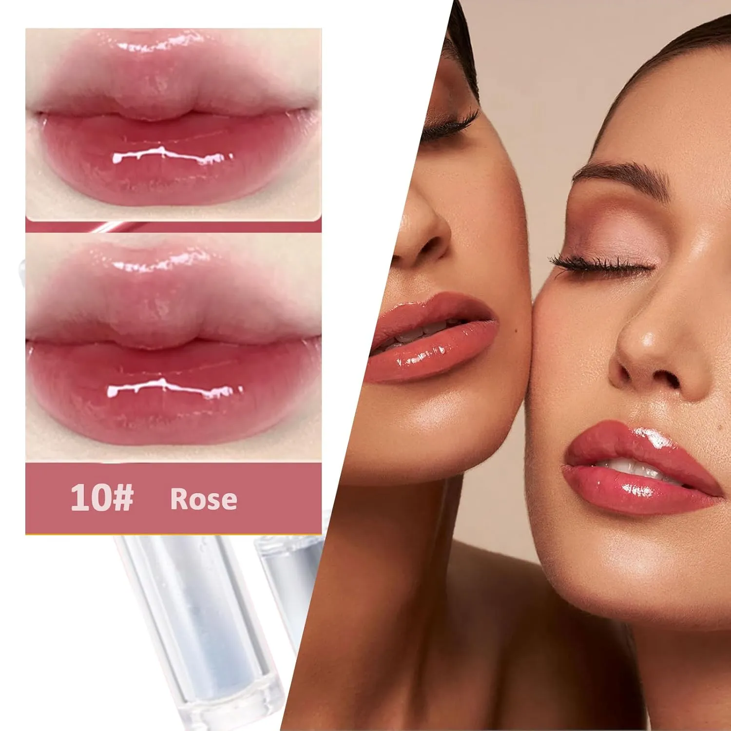 Judy Doll Lip Gloss, Judy Doll Ice Watery Lip Gloss, Judy Doll Lip Gloss Clear, Jelly Moisturizing Light Nonstick Tinted (02#)