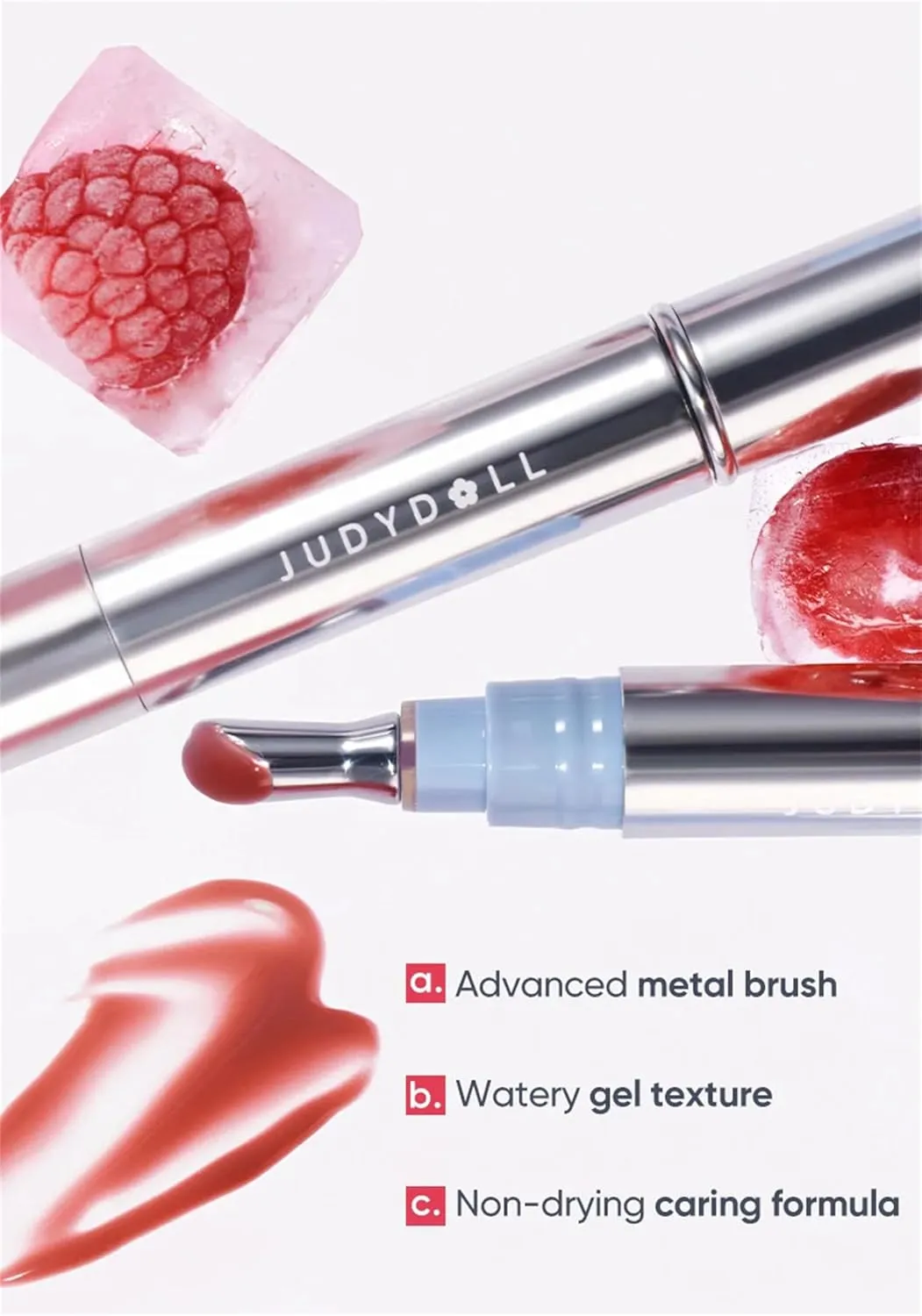 Judy Dolll Watery Essence Lip Glaze,Lip Gloss,Glowy Lipstick, Long-Lasting Lip Stain, Lightweight Lip Tint, 0.14 Fl Oz (G05 Chestnut Ice, 0.14 Fl Oz)