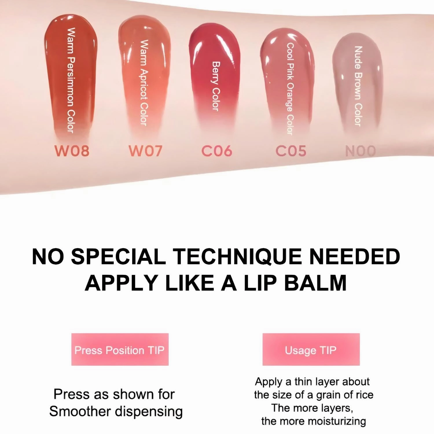 Judy-Dolll Sweety Lip Jelly Lip Glossr Clear,Hydrating Lip Gloss,Moisturizing Nonstick Tinted Gloss Lip Oil (C05 Cool Pink Orange, 0.35 Fl Oz)