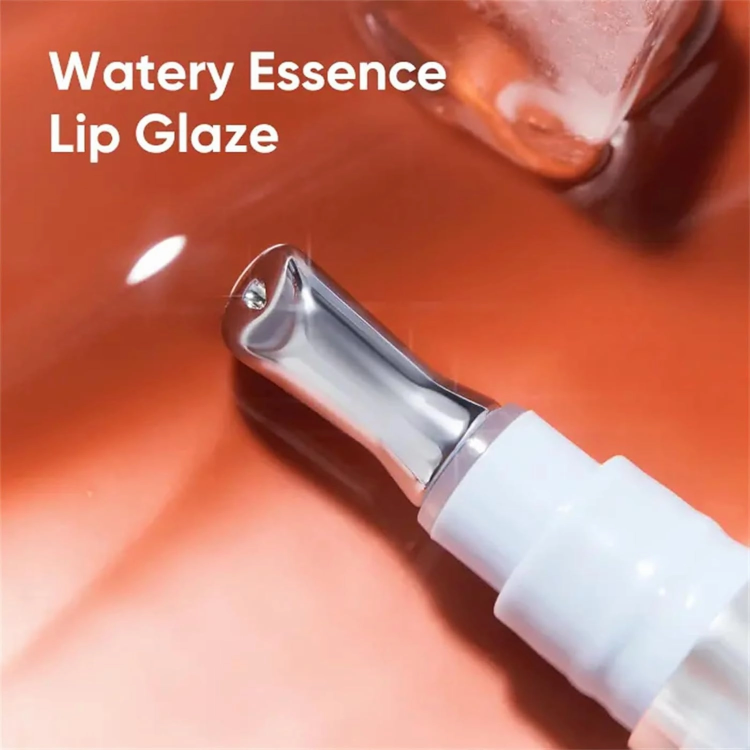 Judy Dolll Watery Essence Lip Glaze,Lip Gloss,Glowy Lipstick, Long-Lasting Lip Stain, Lightweight Lip Tint, 0.14 Fl Oz (G02 Peach Ice, 0.14 Fl Oz)