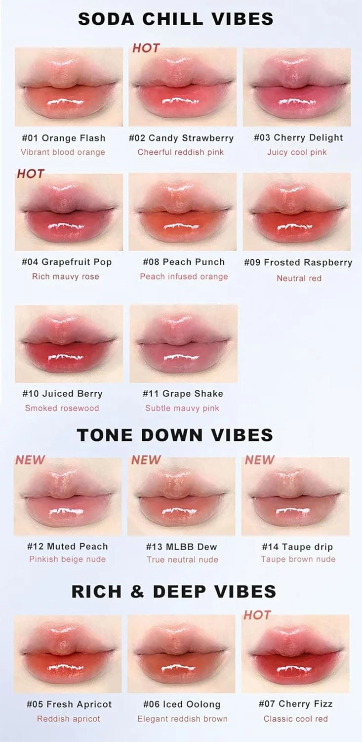 Judydolll Ice Watery Lip Gloss, Ice Iron Tinted Lip Tint, Jelly Hydrating Lip Gloss, Long-Lasting Lightweight Lip Tint (#05)