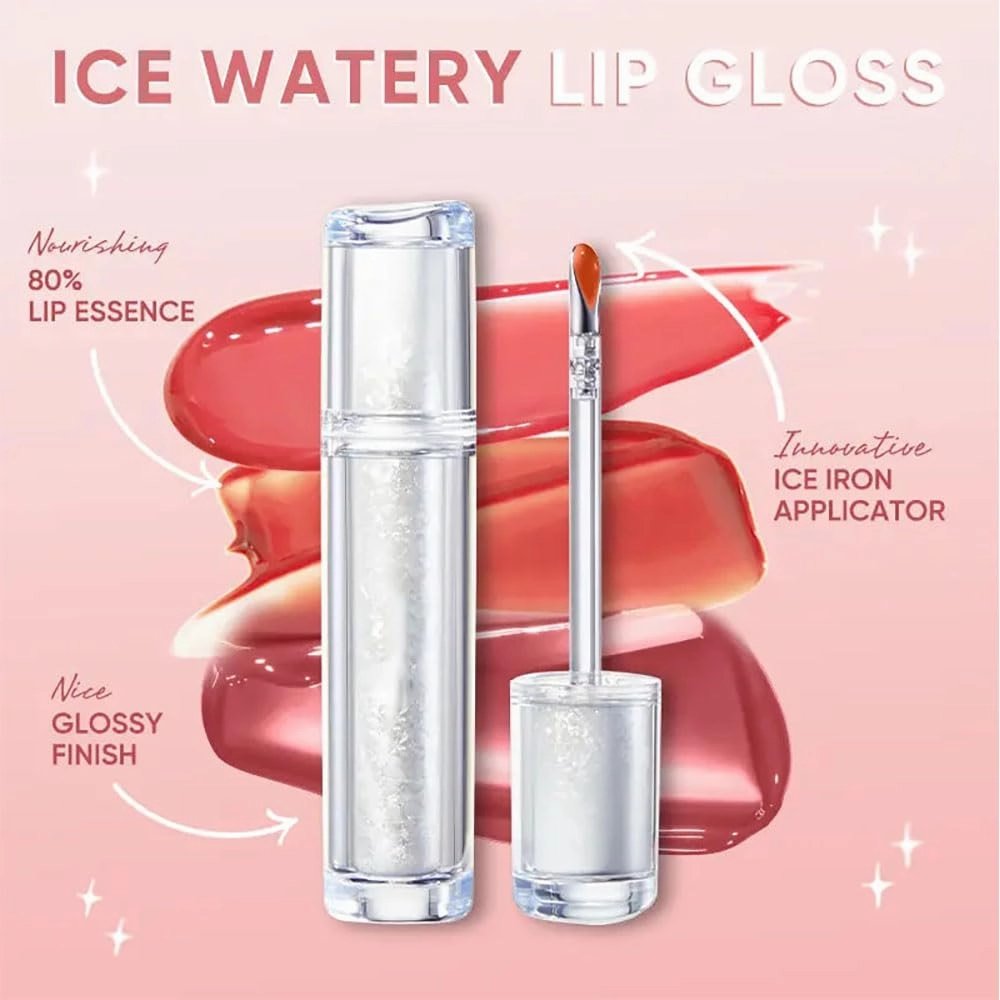Judydolll Ice Watery Lip Gloss, Ice Iron Tinted Lip Tint, Jelly Hydrating Lip Gloss, Long-Lasting Lightweight Lip Tint (#05)