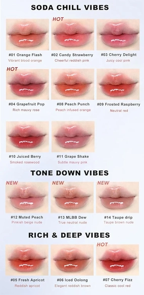 Judydolll Ice Watery Lip Gloss, Ice Iron Tinted Lip Tint, Jelly Hydrating Lip Gloss, Long-Lasting Lightweight Lip Tint (#05)