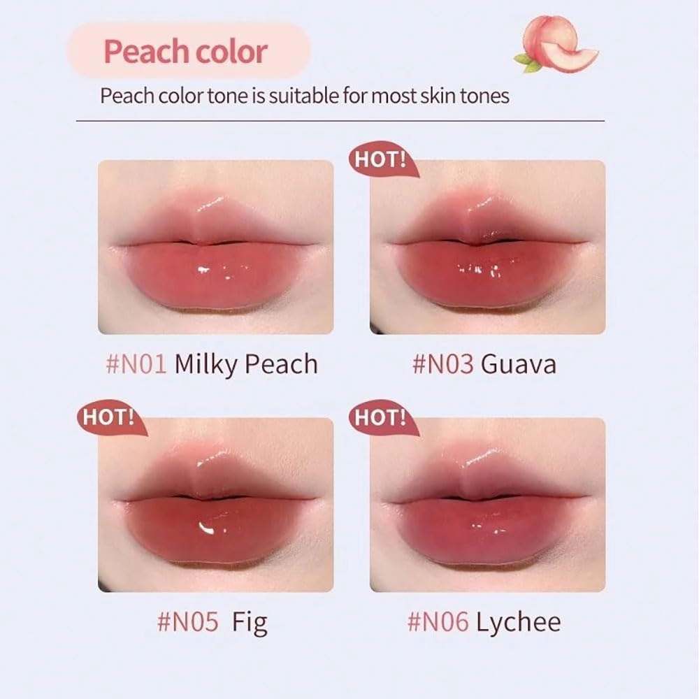 JudyDolll Mirror Tea Jelly Light Lip Glaze, Glasting Color Gloss, Moisturizing Nonstick Tinted Gloss Lip Gloss (#11)
