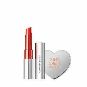 JUNG SAEM MOOL OFFICIAL] New Classic Glaze Lipstick Gift Set (Dewey Tangerine) | Glaze Lipstick   Heart Mirror Mini