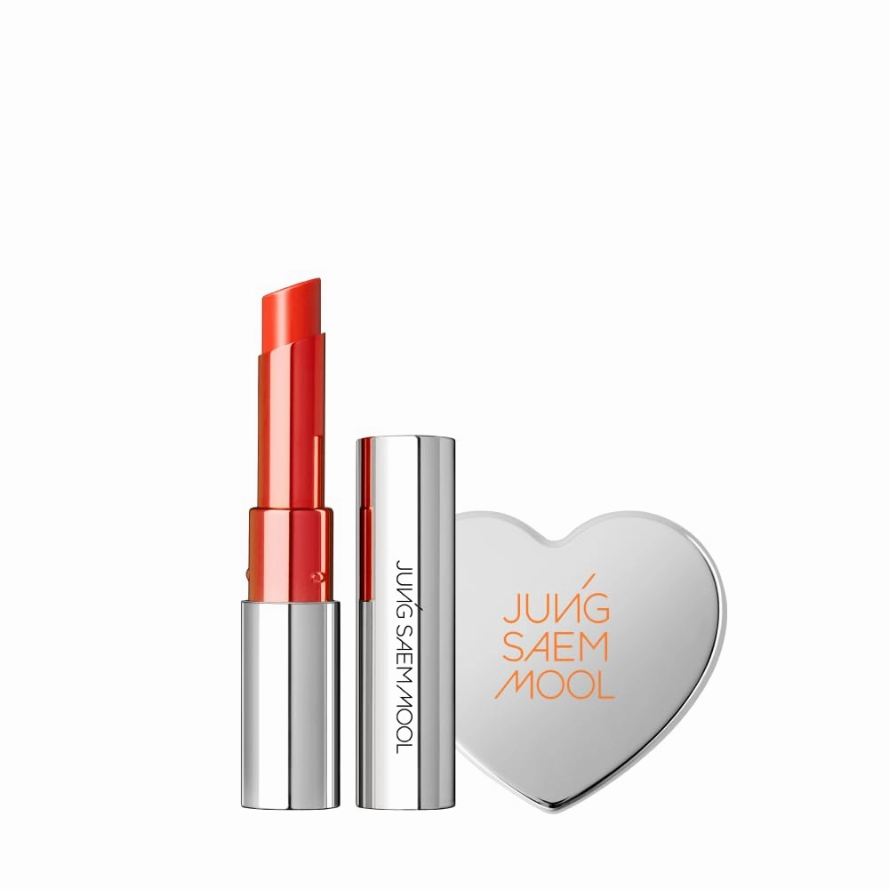JUNG SAEM MOOL OFFICIAL] New Classic Glaze Lipstick Gift Set (Dewey Tangerine) | Glaze Lipstick   Heart Mirror Mini