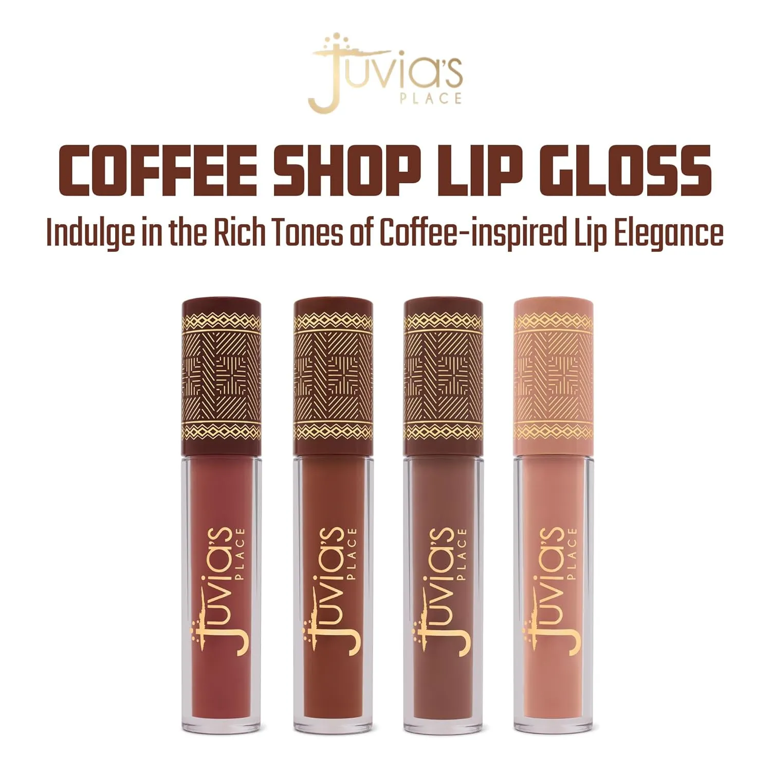 Juvia's Place Coffee Shop Lip Gloss - Butterscotch - Hydrating Butter Lip Gloss for Women, Long-Lasting Shine, Moisturizing Glass-like Finish, Plumping Non-sticky Lip Gloss, Suitable for every vibe