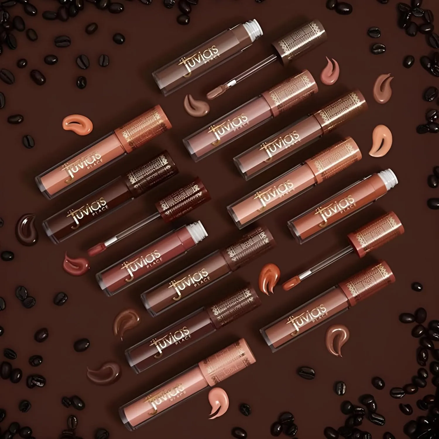 Juvia's Place Coffee Shop Lip Gloss - Cookie Butter - Hydrating Butter Lip Gloss for Women, Long-Lasting Shine, Moisturizing Glass-like Finish, Plumping Non-sticky Lip Gloss, Suitable for every vibe