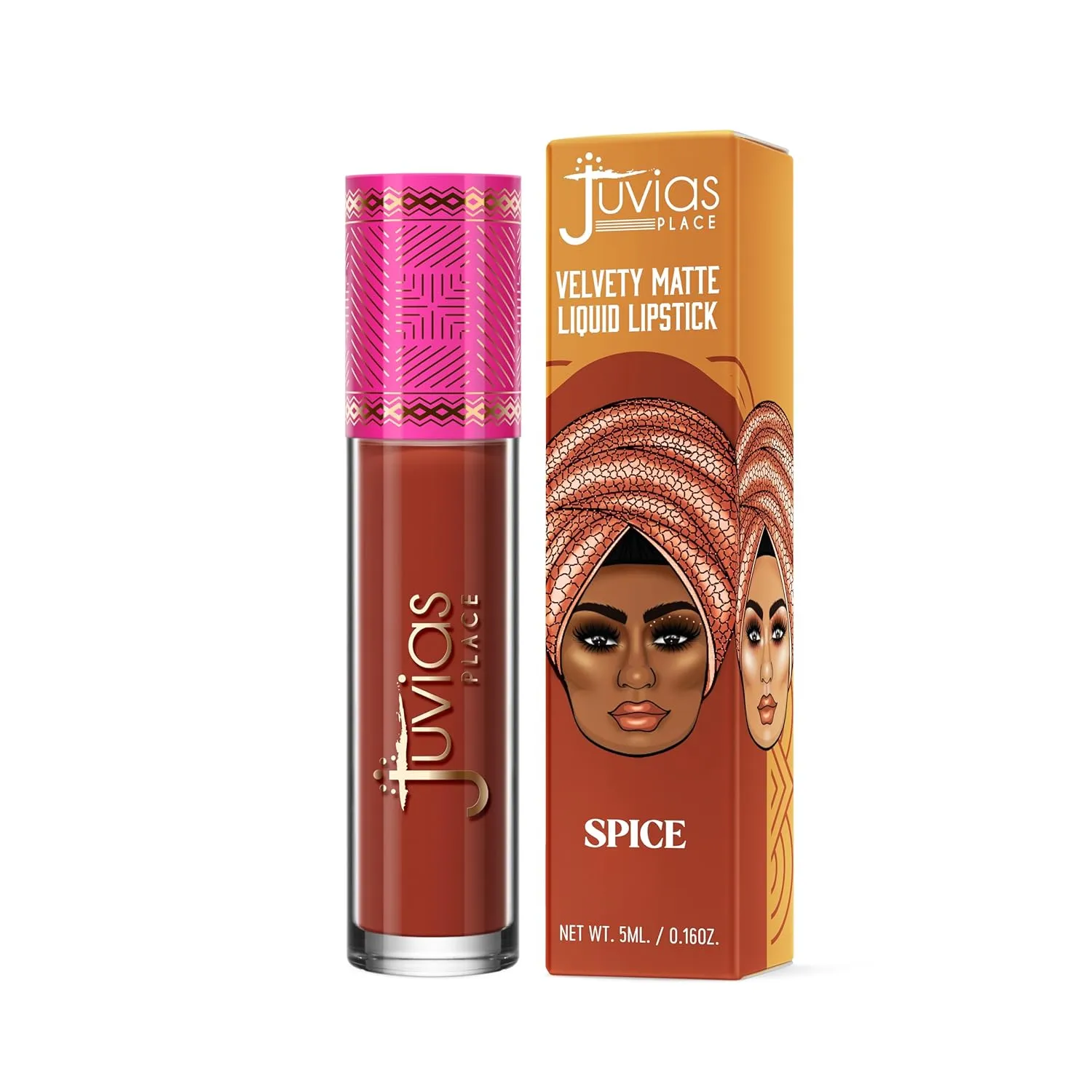 Juvia's Place Velvety Matte Liquid Lipstick Spice - Hydrating, Long-Wearing, Velvety Soft & Feather Light - Hyperpigmented Creamy Matte Lipstick for Women
