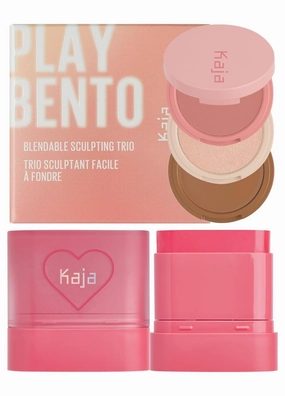 Kaja 3-in-1 Blendable Sculpting Trio - Play Bento 01 Butter Up   Dewy Bar - Creamy Multi-Stick Blusher & Lip Balm 02 Strawberry Sorbet,10g Bundle
