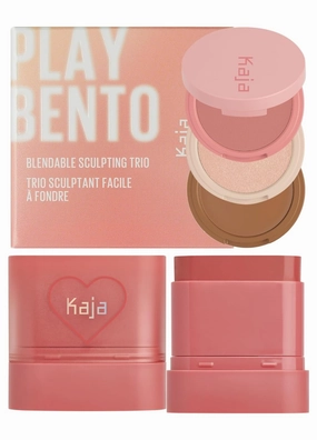 Kaja 3-in-1 Blendable Sculpting Trio - Play Bento 01 Butter Up   Dewy Bar - Creamy Multi-Stick Blusher & Lip Balm 06 Grapefruit Gelato, 10g Bundle