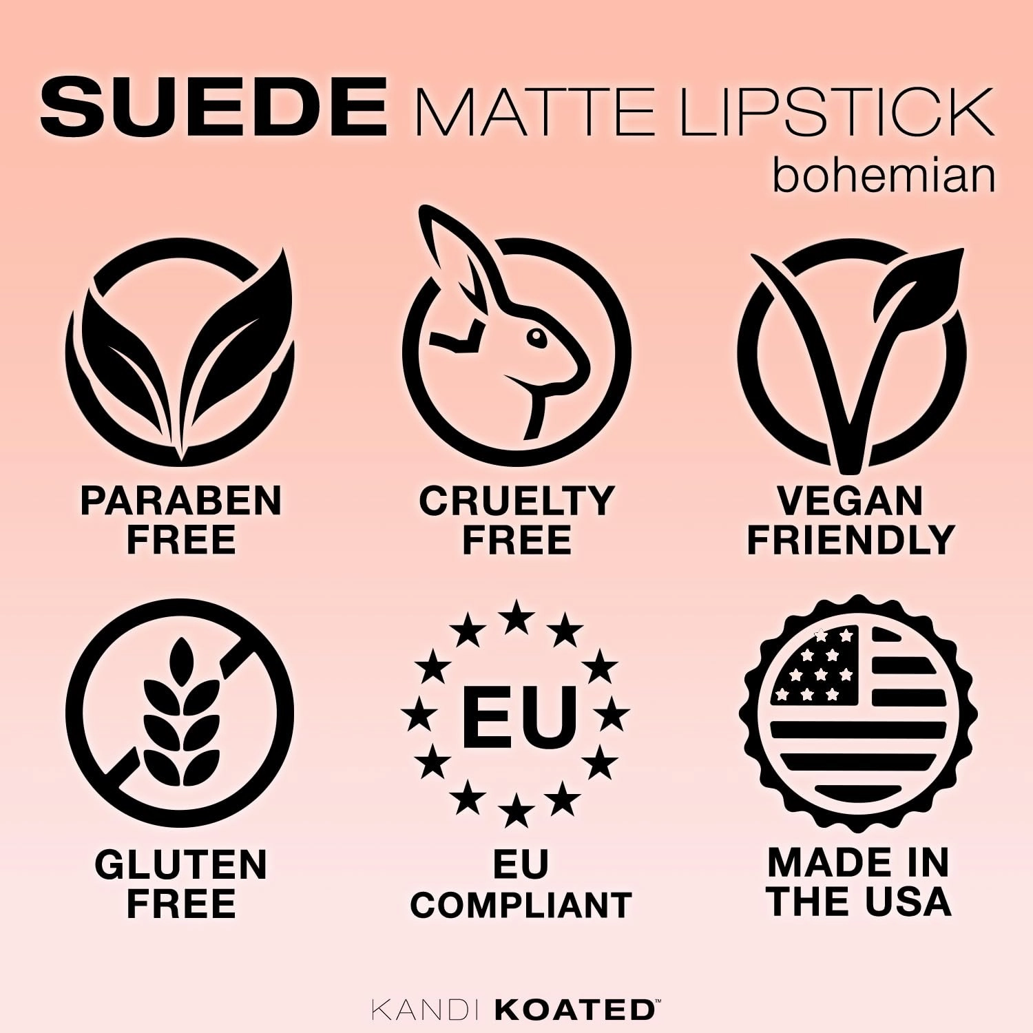 Kandi Koated Suede Matte Lipstick [Bohemian] - Matte Lip Color with Cruelty-Free Formula | Creamy Texture, Rich Colors, Paraben-Free | Beauty & Makeup