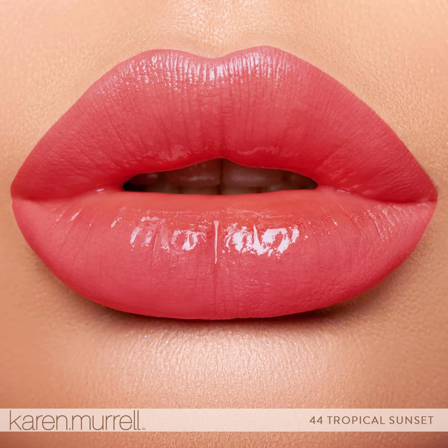 Karen Murrell Natural Lipstick - Lip Tint 44 Tropical Sunset - Sheer Buildable to Glossy Lip Tint - 100% Natural Ingredients, Moisturizes & Hydrates Lips - Paraben & Cruelty Free
