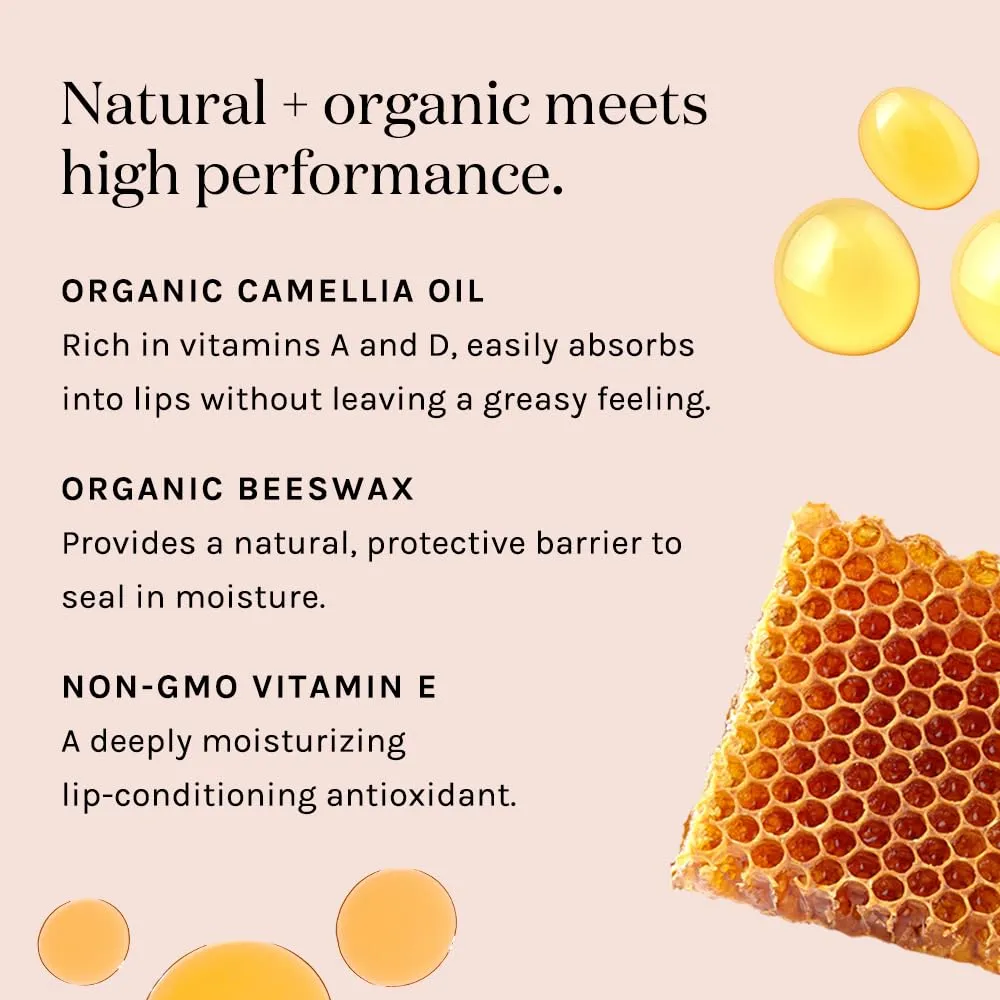 Kari Gran Lip Whip | Moisturizing Lip Balm with Organic Oils | Clear Glossy Sheen   Peppermint | Rich Buttery Texture, Hydrates & Protects | Non-GMO, Organic Ingredients, Made in USA (Rosie Gold)
