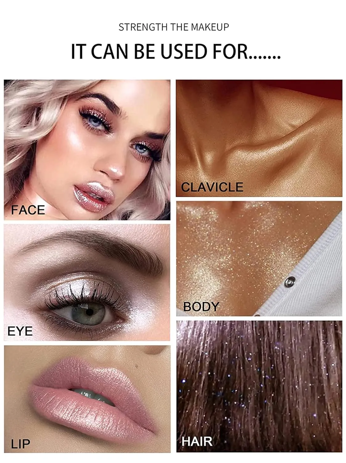 Kayswang Body Glitter Powder Stick Face highlights Shimmer Face and Body Highlighter Powder with Sponge Head, Magic Colour Shiner Powder for Face Body, Arms, Collarbones and Leg (3PC)