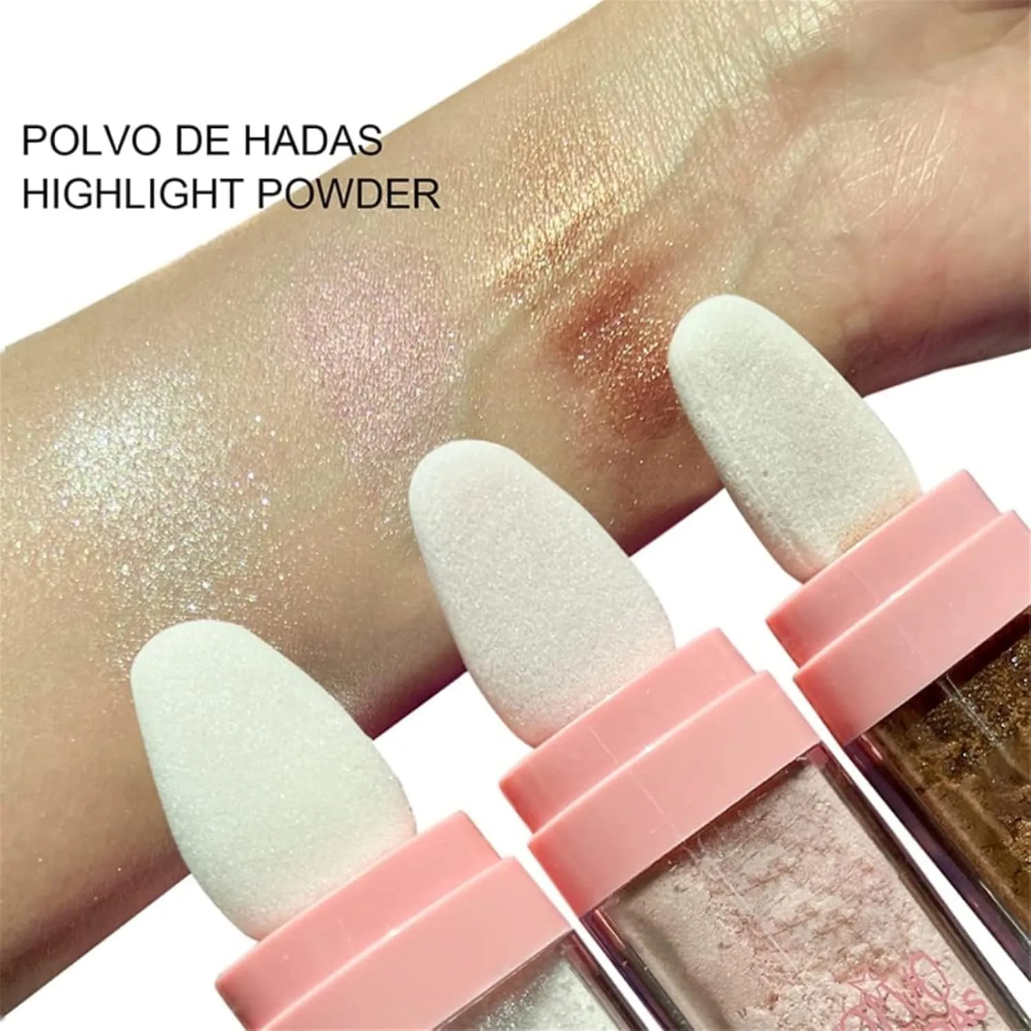 Kayswang Body Glitter Powder Stick Face highlights Shimmer Face and Body Highlighter Powder with Sponge Head, Magic Colour Shiner Powder for Face Body, Arms, Collarbones and Leg (3PC)