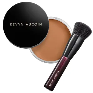 Kevyn Aucoin Foundation Balm plus brush: Light-diffusing. Full coverage, buildable, blends, blurs, color corrects and evens out complexion. Hydrates. All skin types. Makeup artist go to.