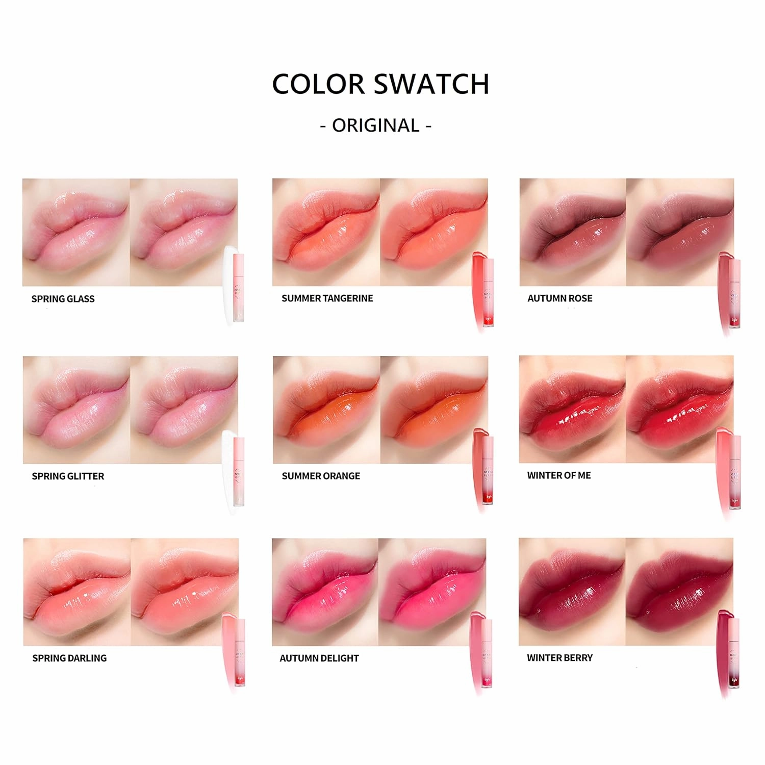 keybo Lip Plumper Dotom Lip Plus 16 Colors, 3 Steps Extreme Plumping Clear Lip Gloss by Essence Lip Care Oil & 16 Color Tints from Korean Makeup (08. Winter of me)
