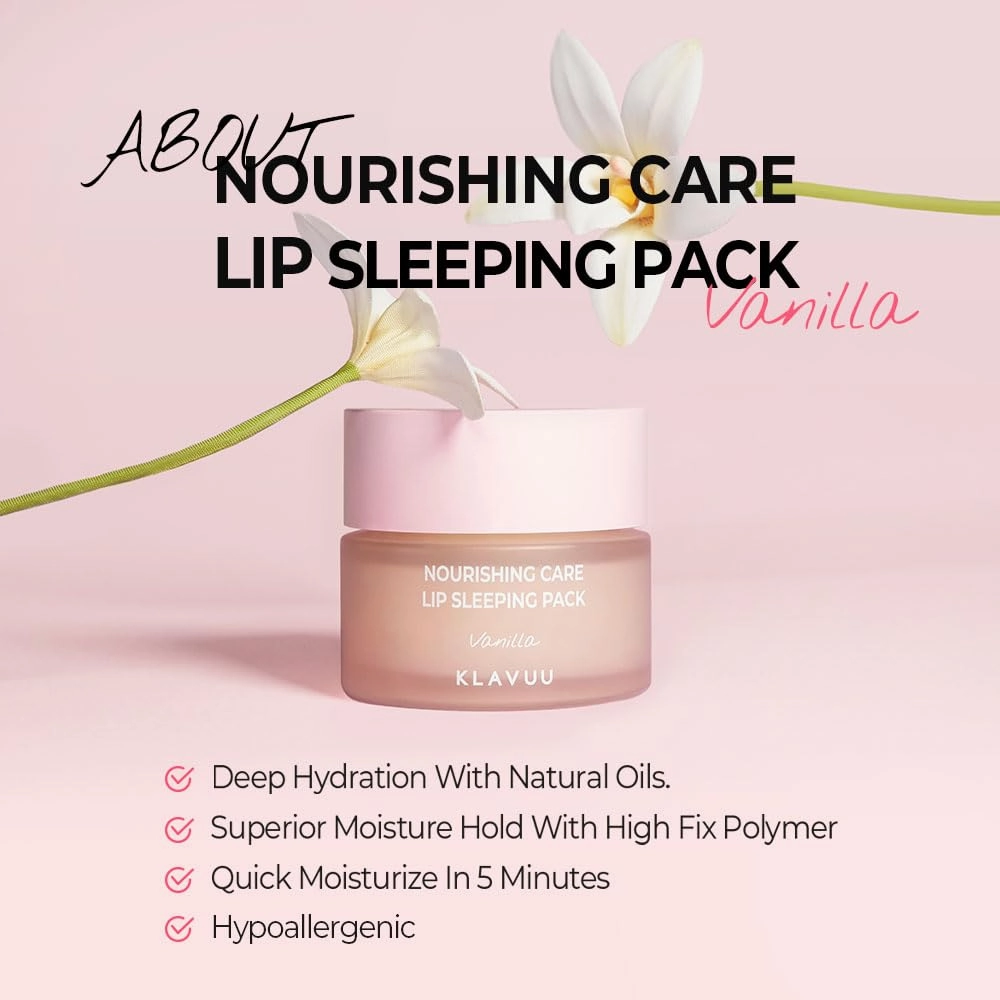 Klavuu Lip Mask Set (2PCS) – Overnight Deep Hydrating Korean Lip Balm Treatment for Very Dry, Chapped Lips | Lip Lightening & Plumping with Instant Hydration | Gentle Exfoliating (Vanilla & Vanilla)