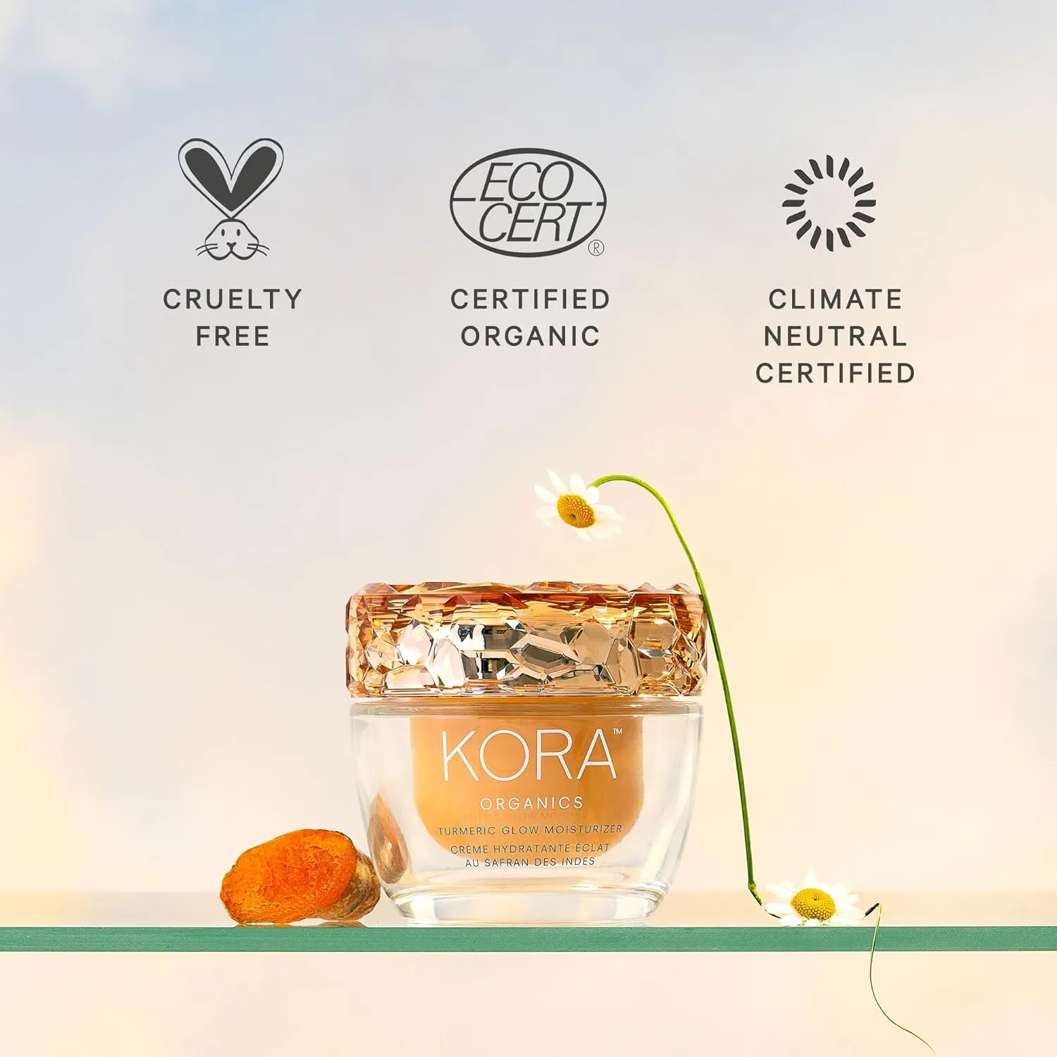 KORA Organics Turmeric Glow Facial Moisturizer Refill Pod, Hydrating Face Cream, to Soften & Plump Skin, For Oily and Combination Skin, Certified Organic & Cruelty-Free, 1.69 Fl Oz