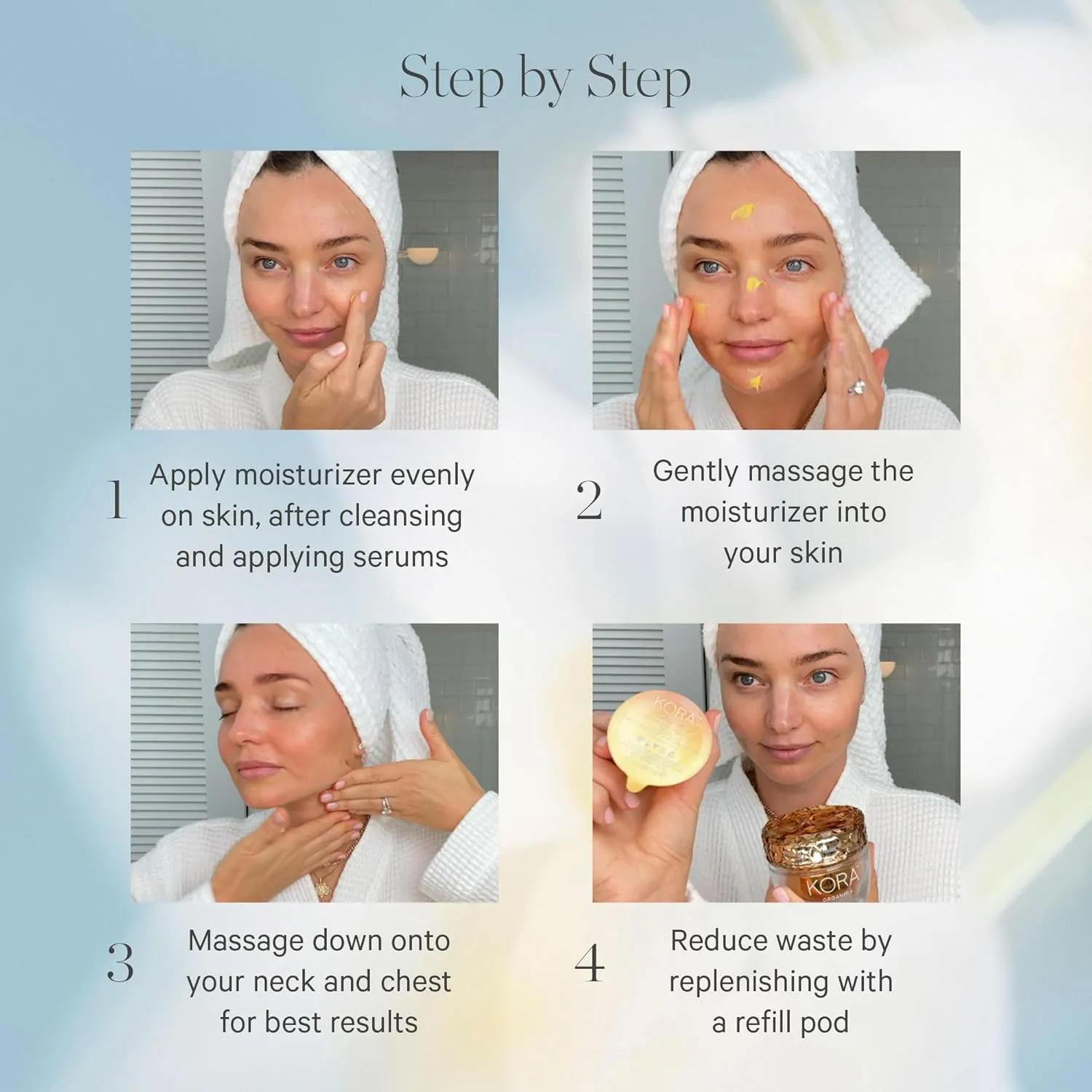 KORA Organics Turmeric Glow Facial Moisturizer Refill Pod, Hydrating Face Cream, to Soften & Plump Skin, For Oily and Combination Skin, Certified Organic & Cruelty-Free, 1.69 Fl Oz