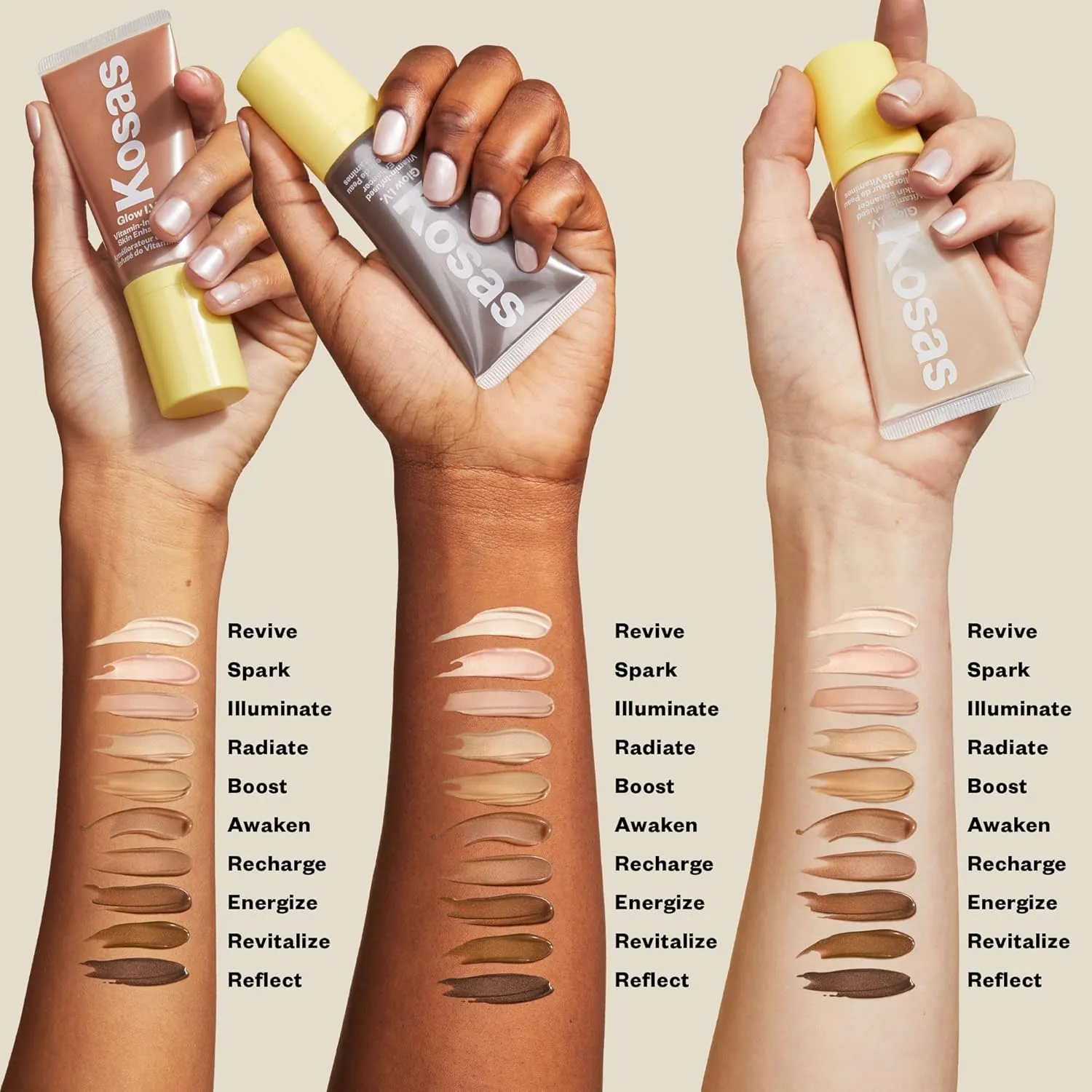 Kosas Glow I.V. Vitamin-Infused Skin Enhancer Face Makeup - Tinted Beauty Highlighter for a Healthy Glow- Revive