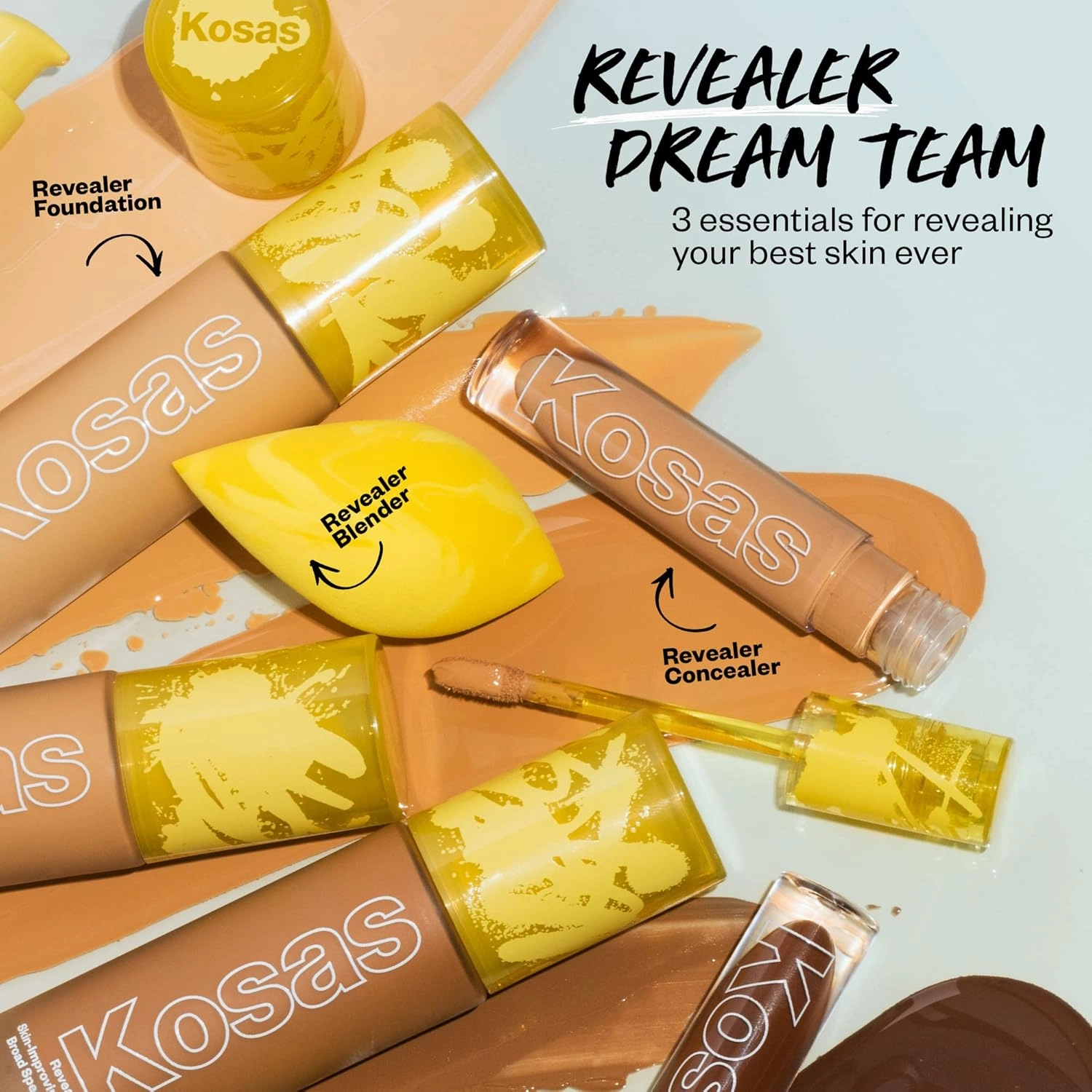 Kosas Revealer Skin-Improving Foundation with SPF 25 Protection - Hydrate, Brighten, Soothe, Plump, Protect Skin - Smoothing Texture, Clean Formula, Natural Finish - Medium Neutral 220