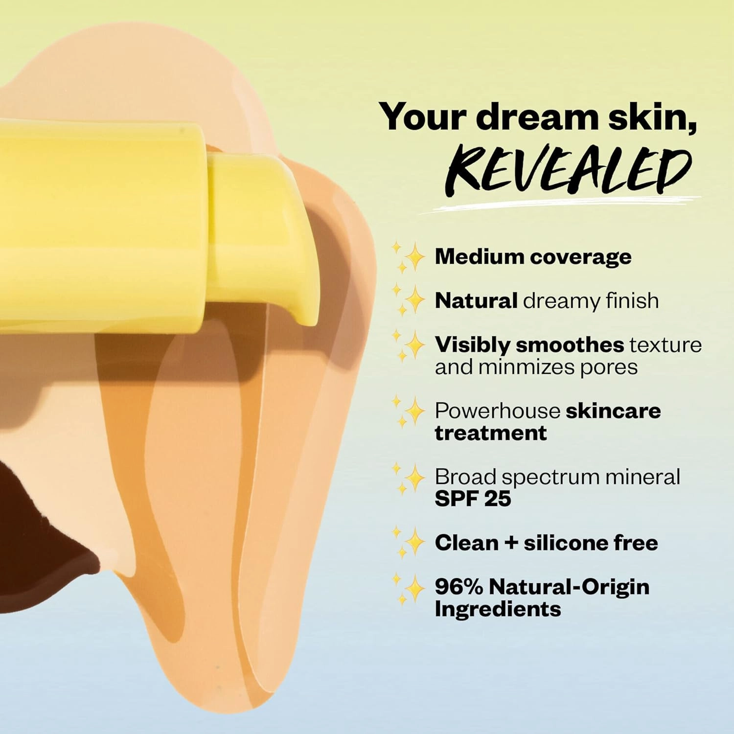 Kosas Revealer Skin-Improving Foundation with SPF 25 Protection - Hydrate, Brighten, Soothe, Plump, Protect Skin - Smoothing Texture, Natural Finish and Clean Formula - Very Light Neutral 100