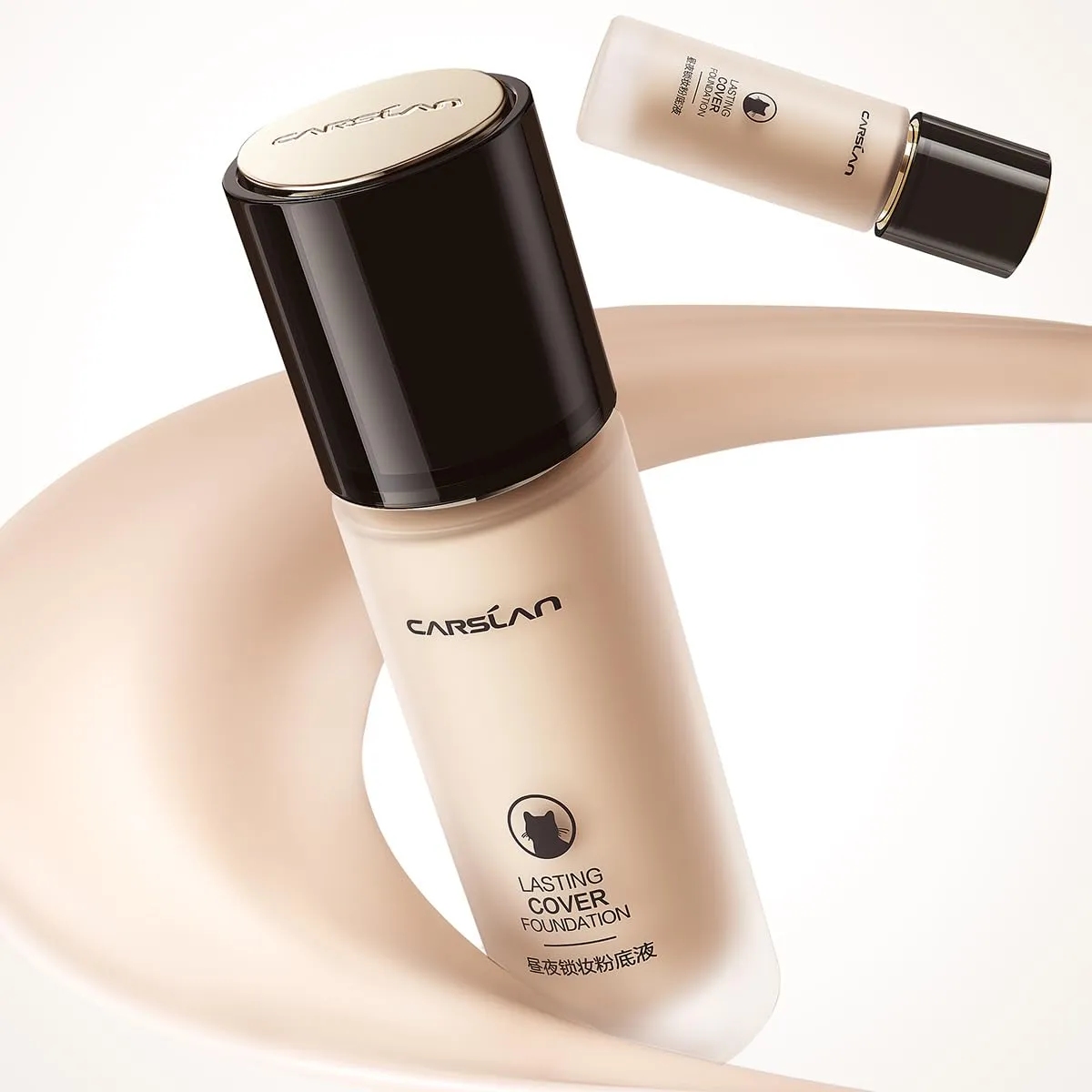 Lasting Cover Foundation, 24H Longlasting Full Coverage Matte Finish Face Makeup, Poreless, Lightweight, Waterproof, Oil Free Liquid Foundation, P01
