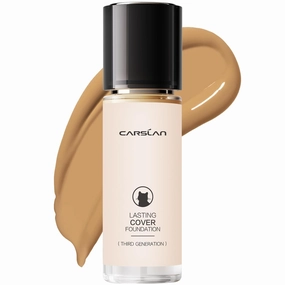 Lasting Cover Foundation, 24H Longlasting Full Coverage Matte Finish Face Makeup, Poreless, Lightweight, Waterproof, Oil Free Liquid Foundation, M02