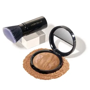 LAURA GELLER NEW YORK Baked Balance-N-Brighten Color Correcting Foundation, Sand   Kabuki Brush