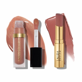 LAURA GELLER NEW YORK Jelly Balm Duo - Tinted Lip Balm, A Latte Love and Nourishing Lip Oil Serum, Mocha Me Crazy