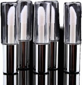 LAVEN 45 Pack 1.2ML Clear Mini Lip Gloss Tube Empty Lip Balm Containers With Black Lid for Lipstick Samples