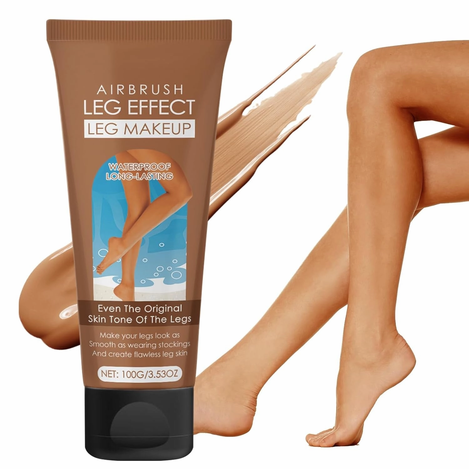Leg Makeup Waterproof No Transfer, Leg Vein Cover up Makeup for Varicose Veins Waterproof Black Skin, Leg and Body Scar Cover up Makeup for Tattoo Cover up (Medium Golw)