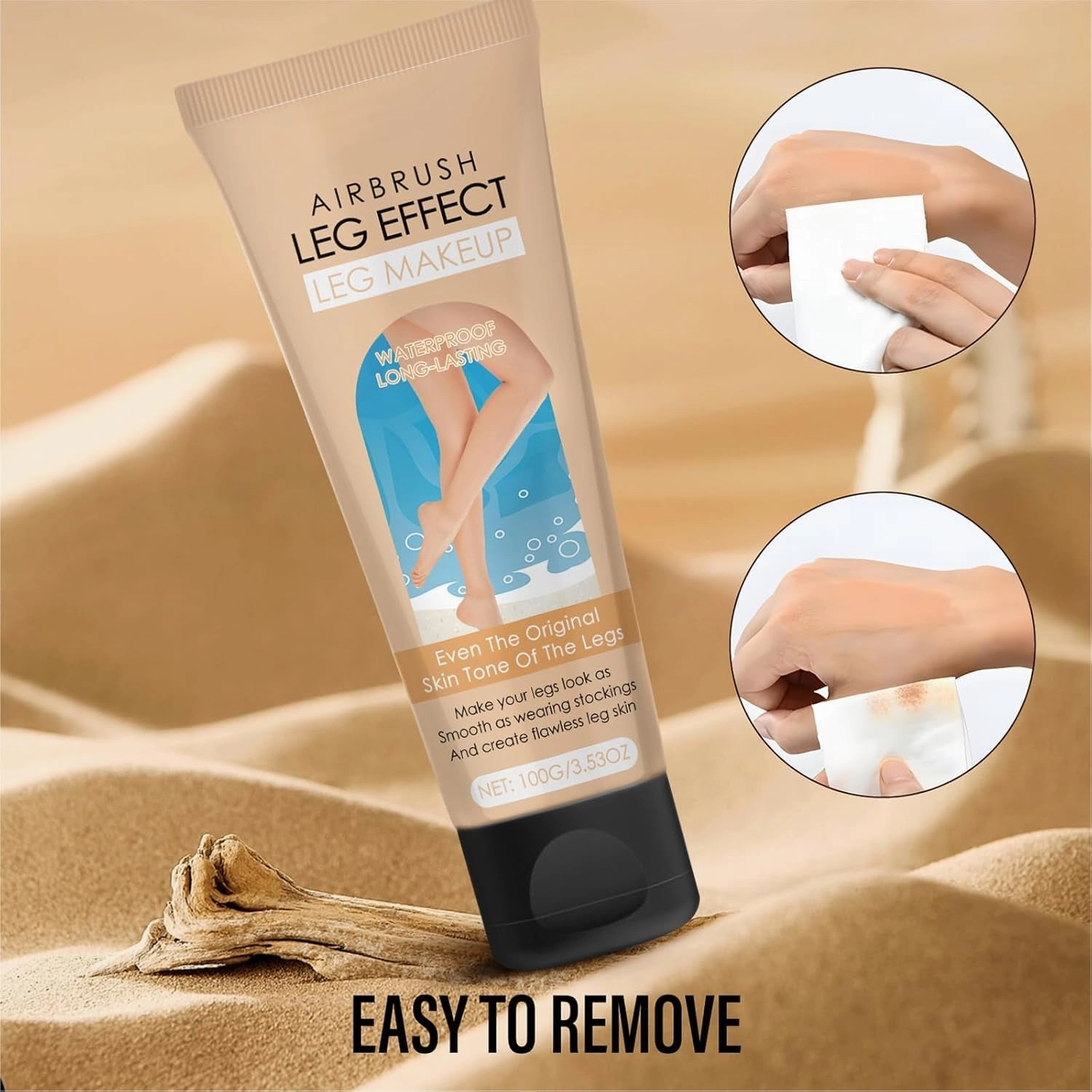 Leg Makeup Waterproof No Transfer, Leg Vein Cover up Makeup for Varicose Veins Waterproof Black Skin, Leg and Body Scar Cover up Makeup for Tattoo Cover up (Medium Golw)