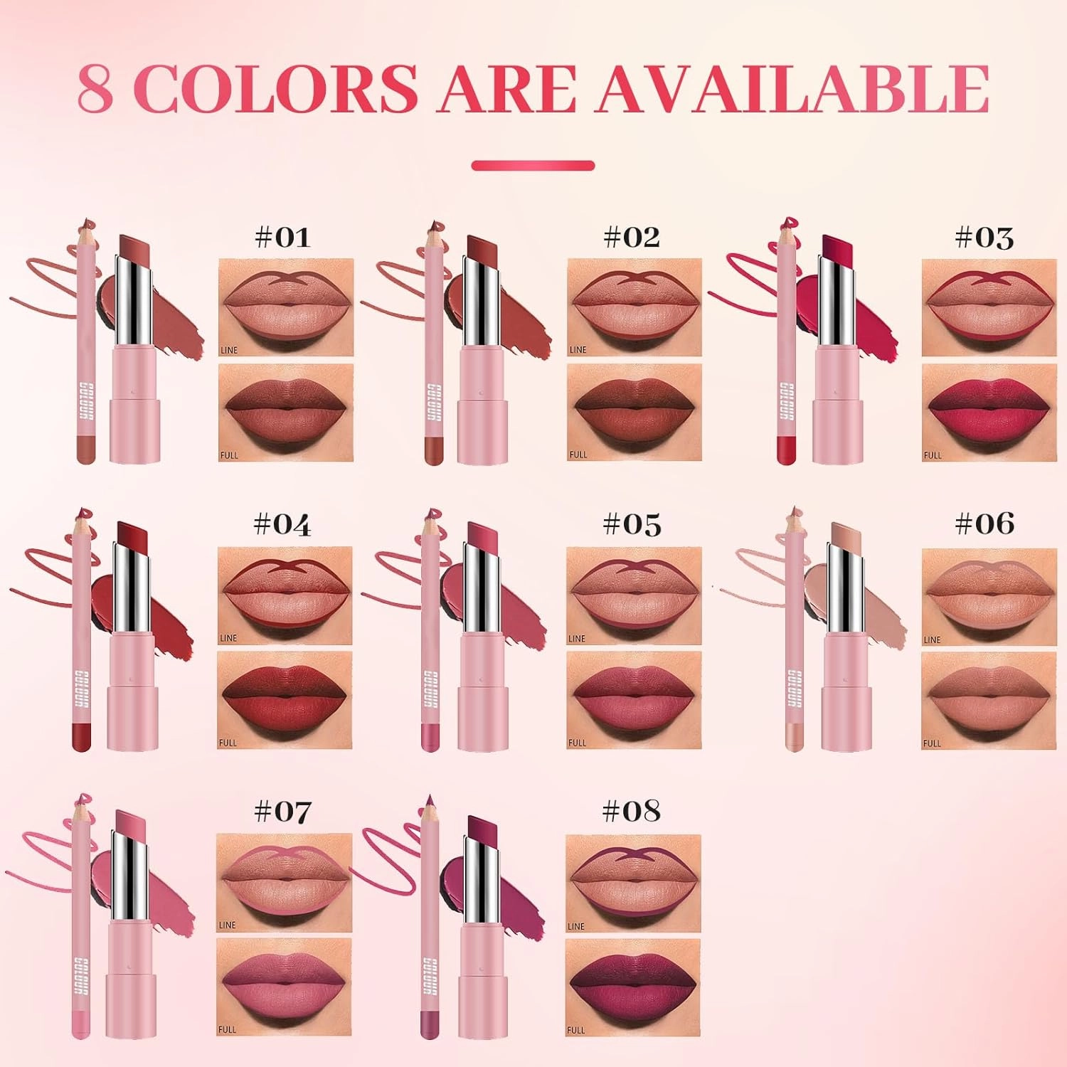 Lifter Glaze Lip Balm, 2025 New Long Lasting Lipstick, Moisturizing Lip Liner for Everyday Makeup, Matte 2 In 1 Lipstick for Women (#02)
