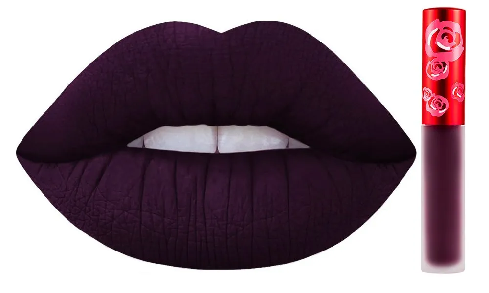 Lime Crime Velvetines Liquid Matte Lipstick, Raven - French Vanilla Scent -Long-Lasting Velvety Matte Lipstick - Won't Bleed or Transfer - Vegan