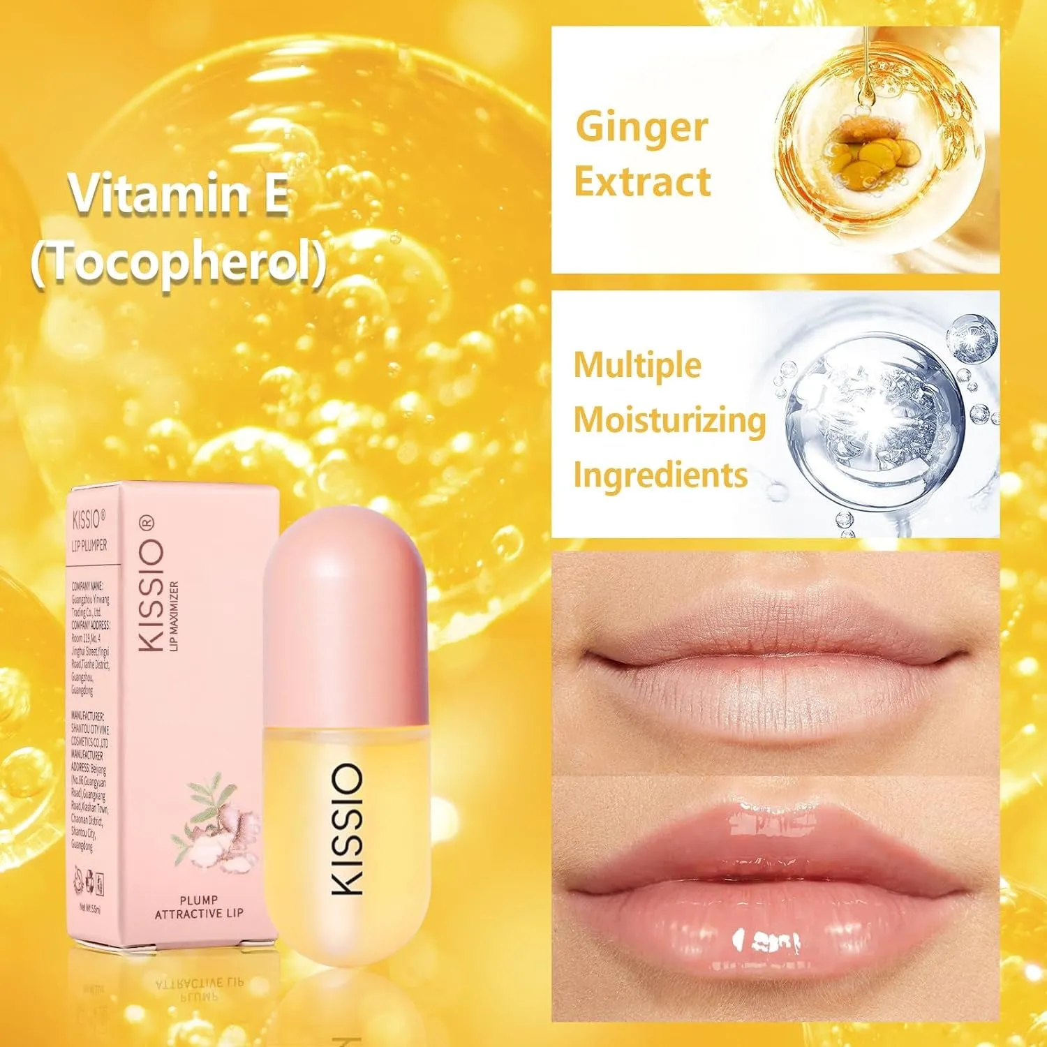 Lip Plumper,Natural Lip Plumper for Day Use,Lip Plumping Gloss Make Lips Fuller and Moisturizing 5.5Ml,Lip Mask,Hydrating & Reduce Fine Lines,Beautiful Fuller