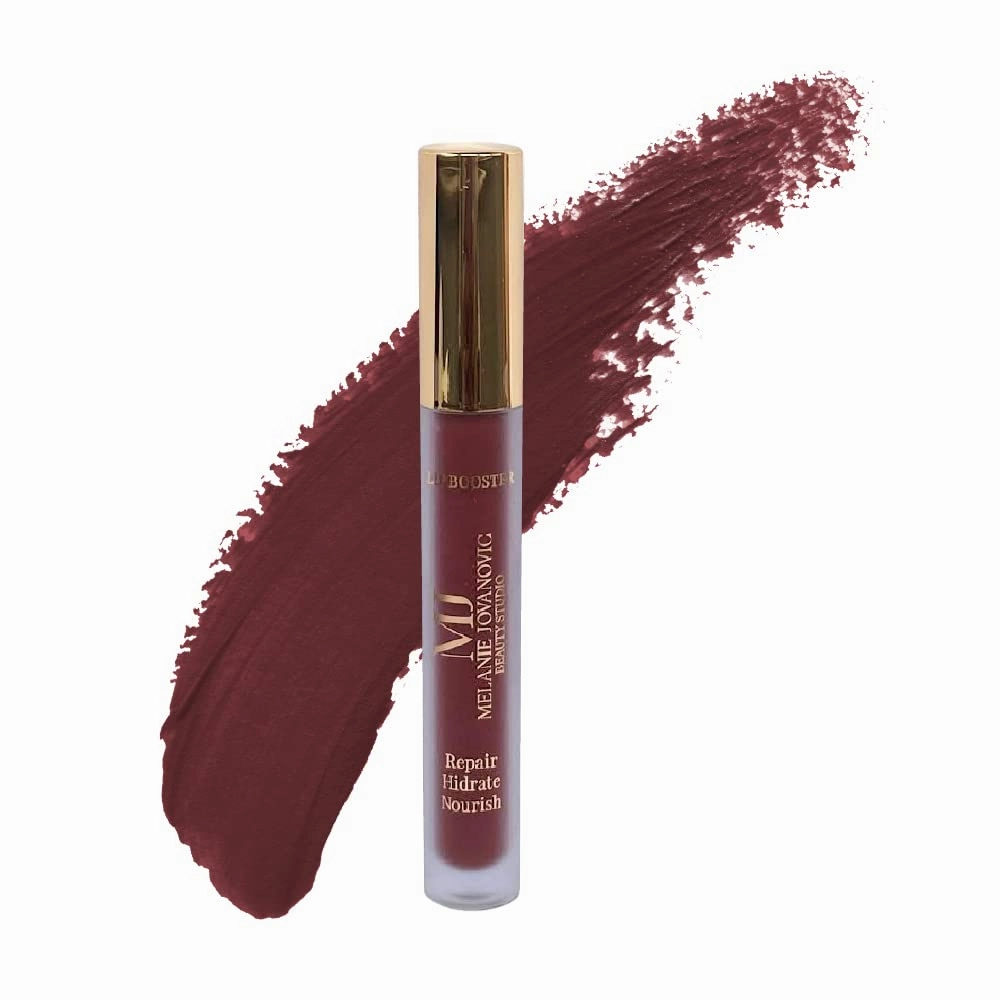 Lip Booster Matte | Contains Hyaluronic Acid, Collagen and Oligopeptides | Repairs and Smooths | 12 Hour Lasting Matte Lipstick | Nourishes and Hydrates Lips | Mela Beauty Studio Professional Makeup (Alejandro)