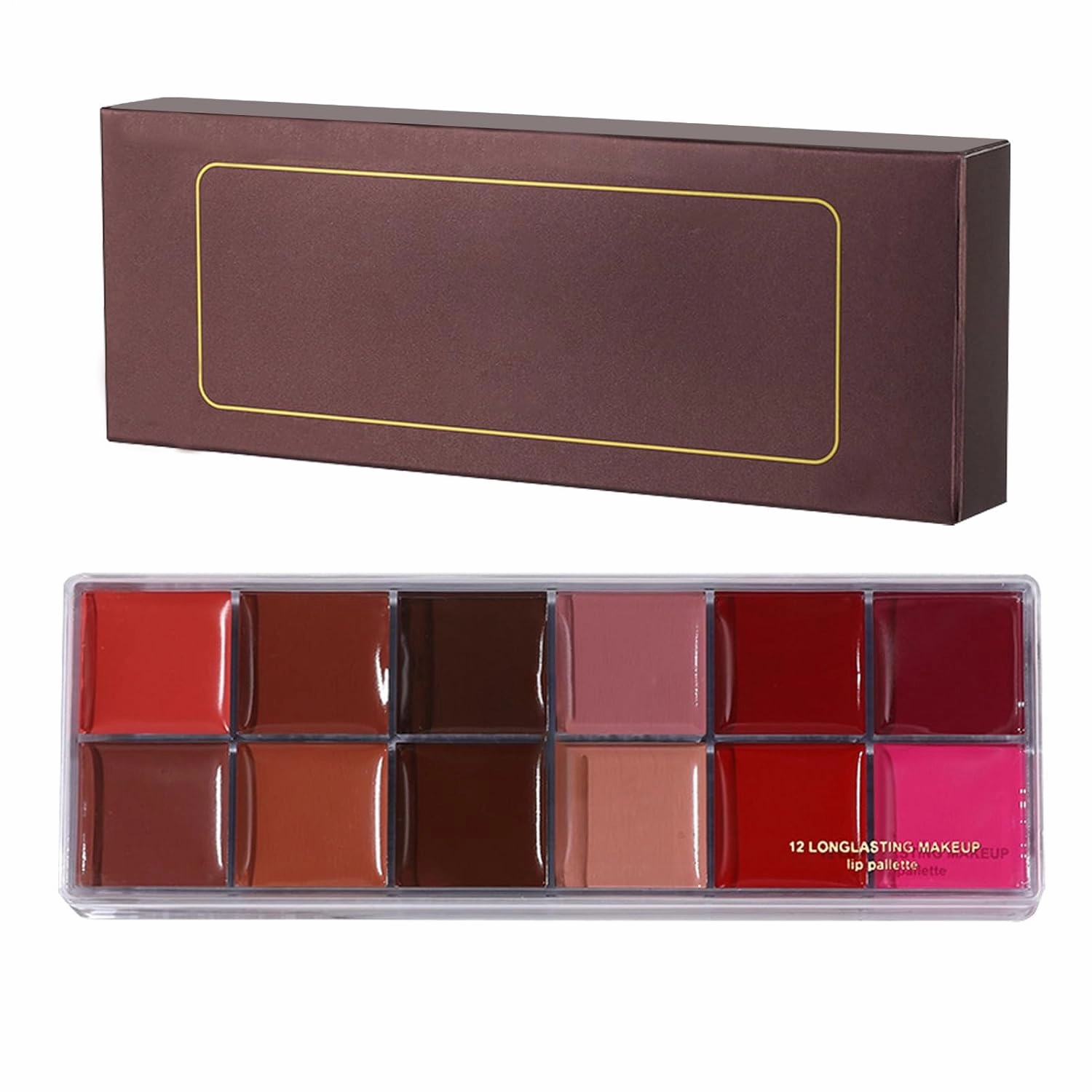 Lip Gloss - 12 Colors Lipstick Makeup | Compact Cosmetic Lip Gloss Set | Long-Wear Lipstick Colors | Perfect Gift For Wife Daughter Mom | Makeup