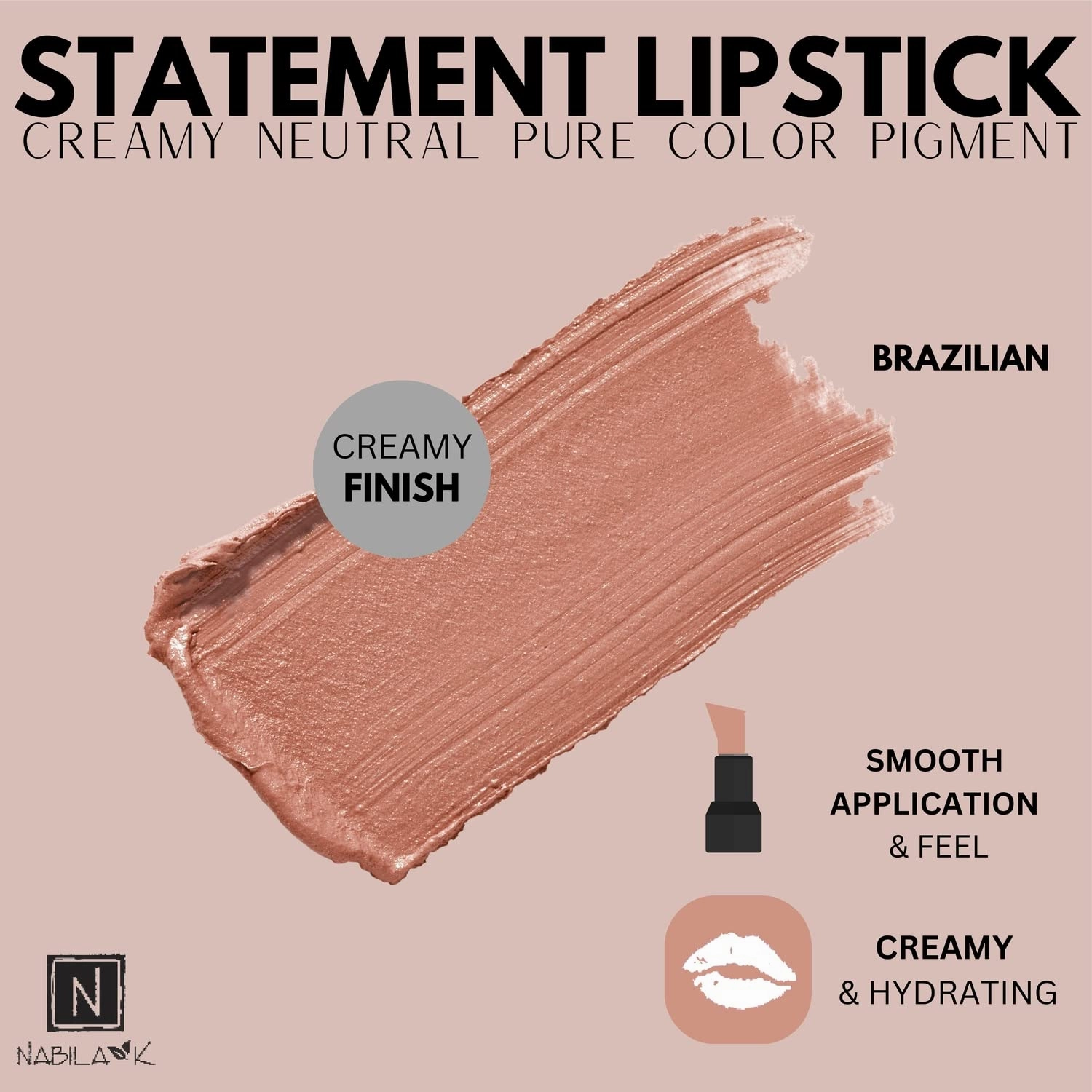 Lipstick - Long Lasting with Glossy Finish - Hydrates & Seals in Moisture - Cruelty-Free Lip Color for Perfect Pout - 0.14 oz - Brazilian