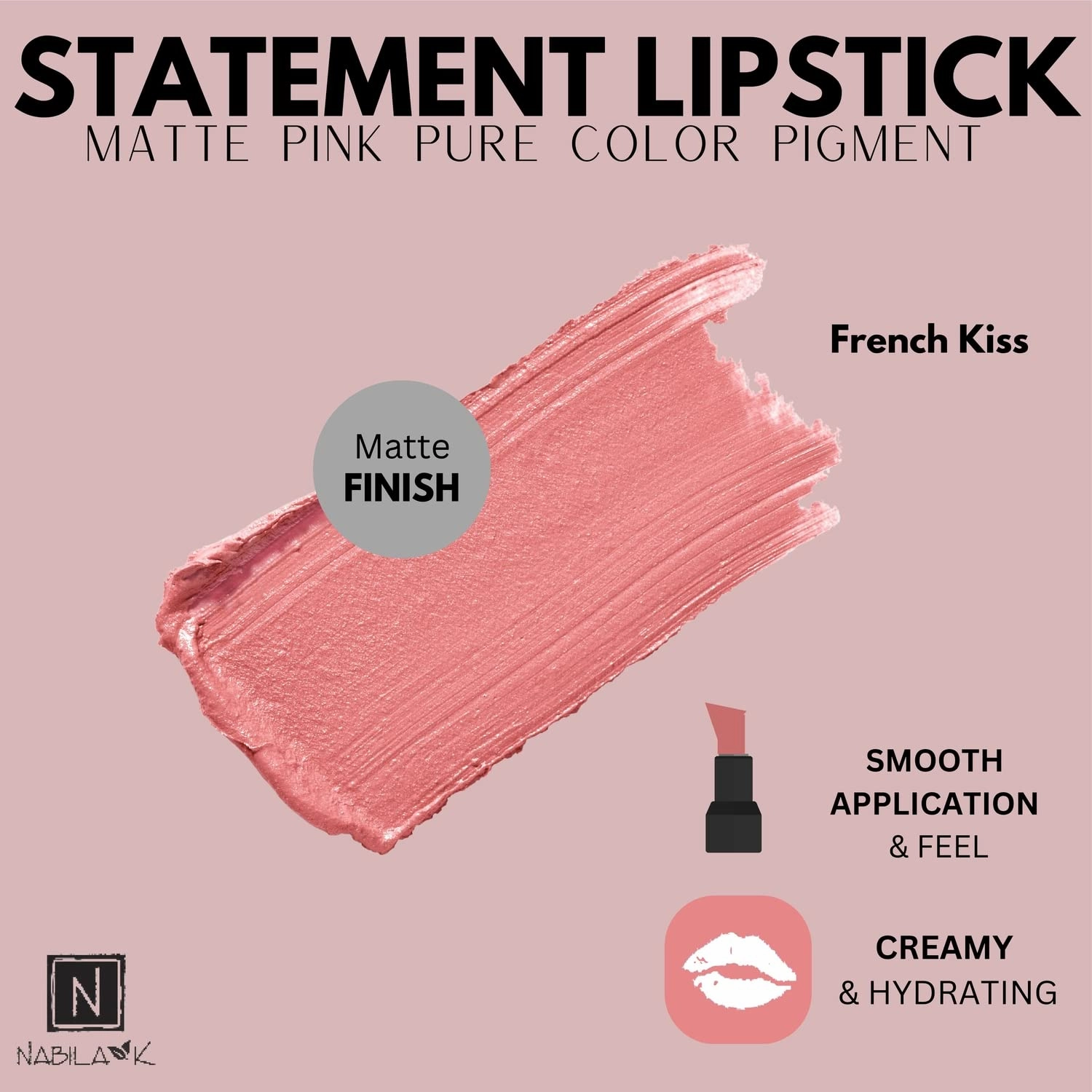 Lipstick - Long Lasting with Glossy Finish - Hydrates & Seals in Moisture - Cruelty-Free Lip Color for Perfect Pout - 0.14 oz - French Kiss