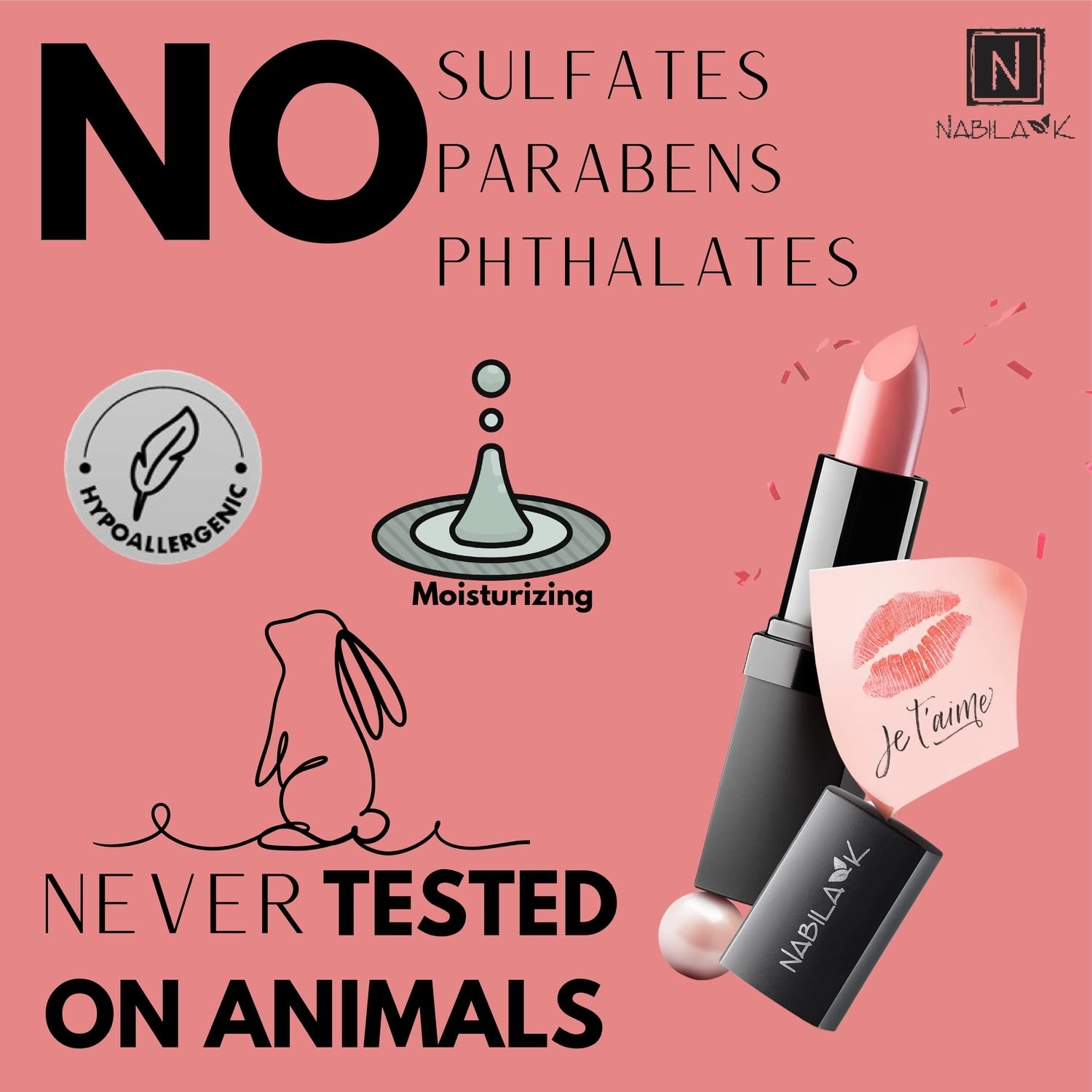 Lipstick - Long Lasting with Glossy Finish - Hydrates & Seals in Moisture - Cruelty-Free Lip Color for Perfect Pout - 0.14 oz - French Kiss