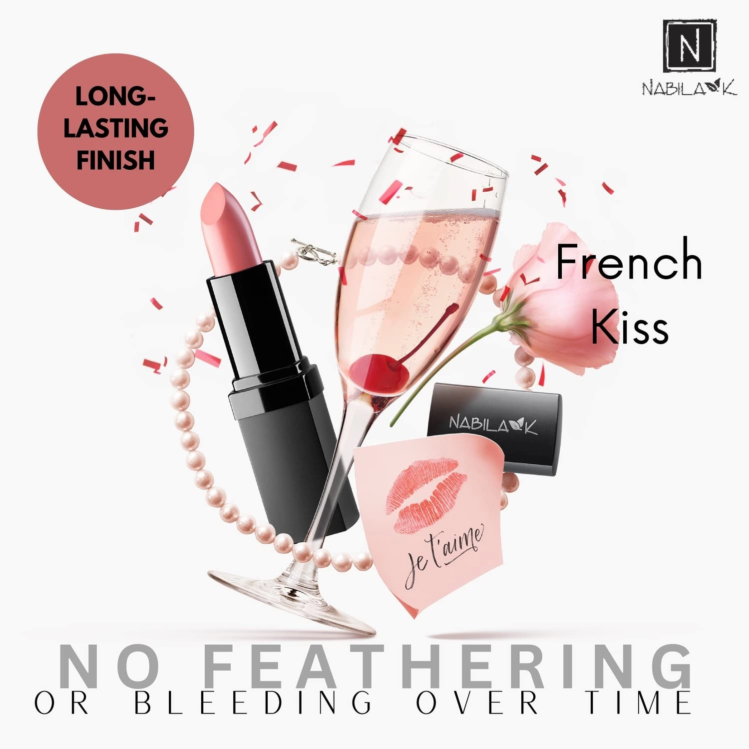 Lipstick - Long Lasting with Glossy Finish - Hydrates & Seals in Moisture - Cruelty-Free Lip Color for Perfect Pout - 0.14 oz - French Kiss
