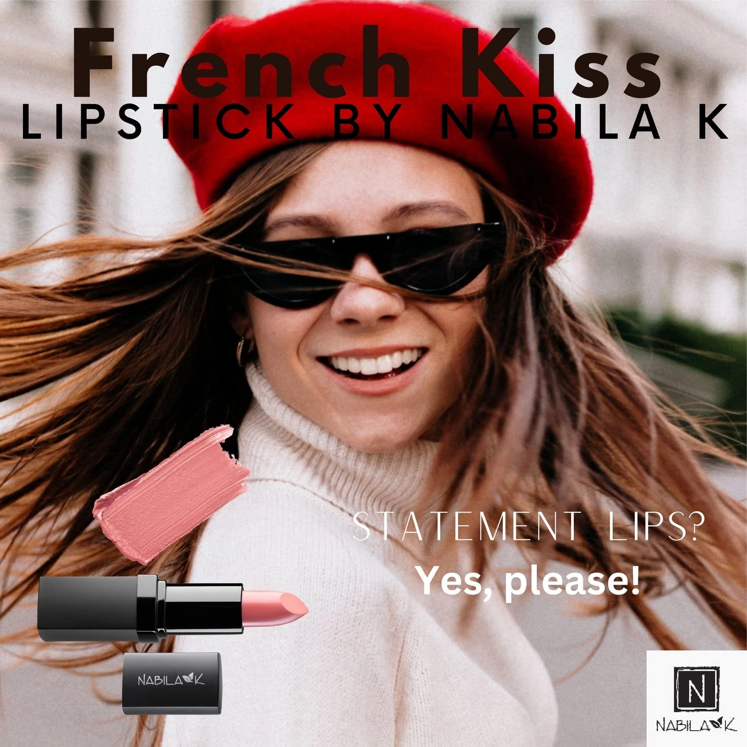 Lipstick - Long Lasting with Glossy Finish - Hydrates & Seals in Moisture - Cruelty-Free Lip Color for Perfect Pout - 0.14 oz - French Kiss