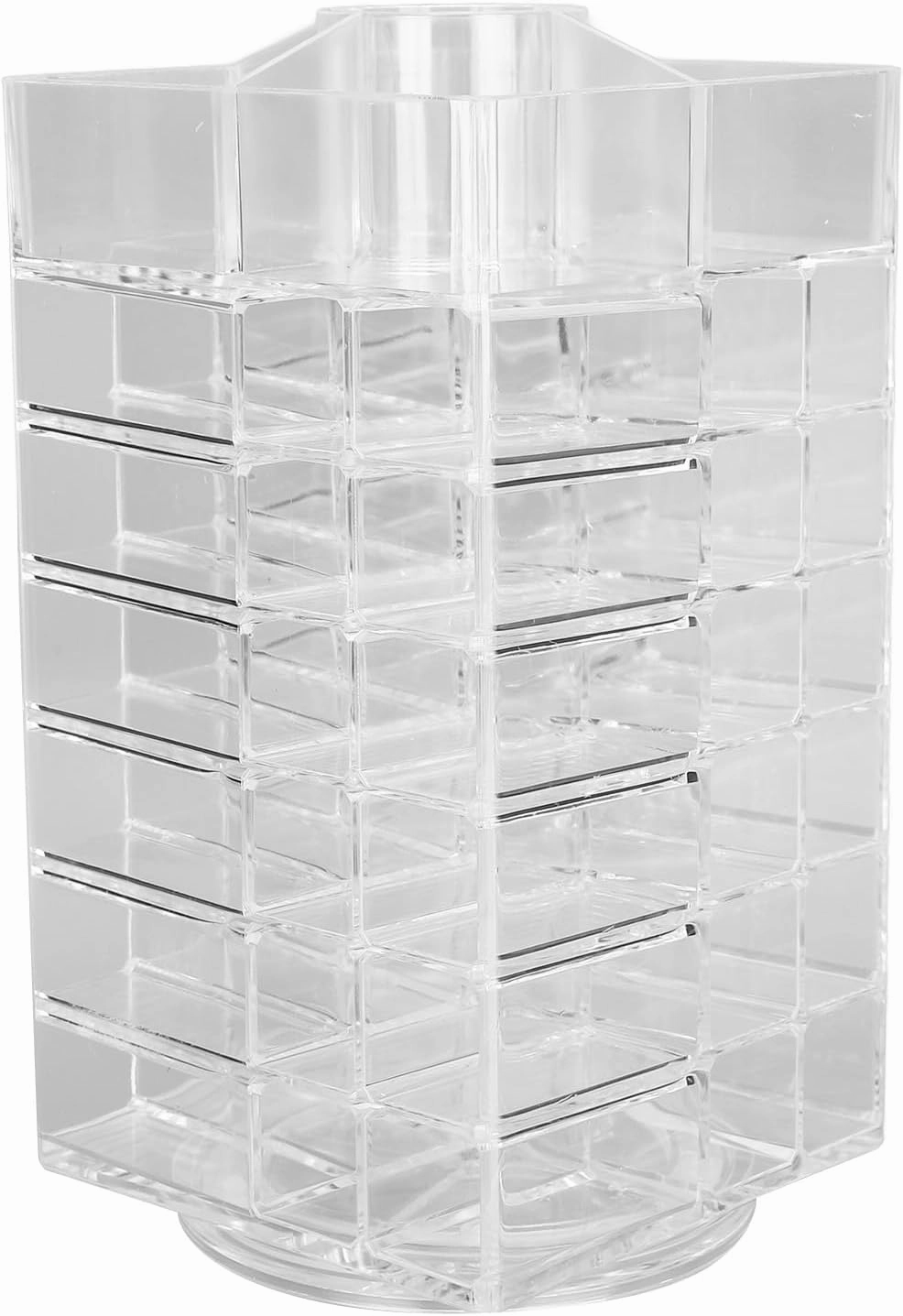 Lipstick Holder, 360 Rotating Cosmetic Lipsticks Tower Spinning Lipgloss Storage Display Holder, 53 Slots Lipsticks Organizer Clear Acrylic Cosmetic Display Case