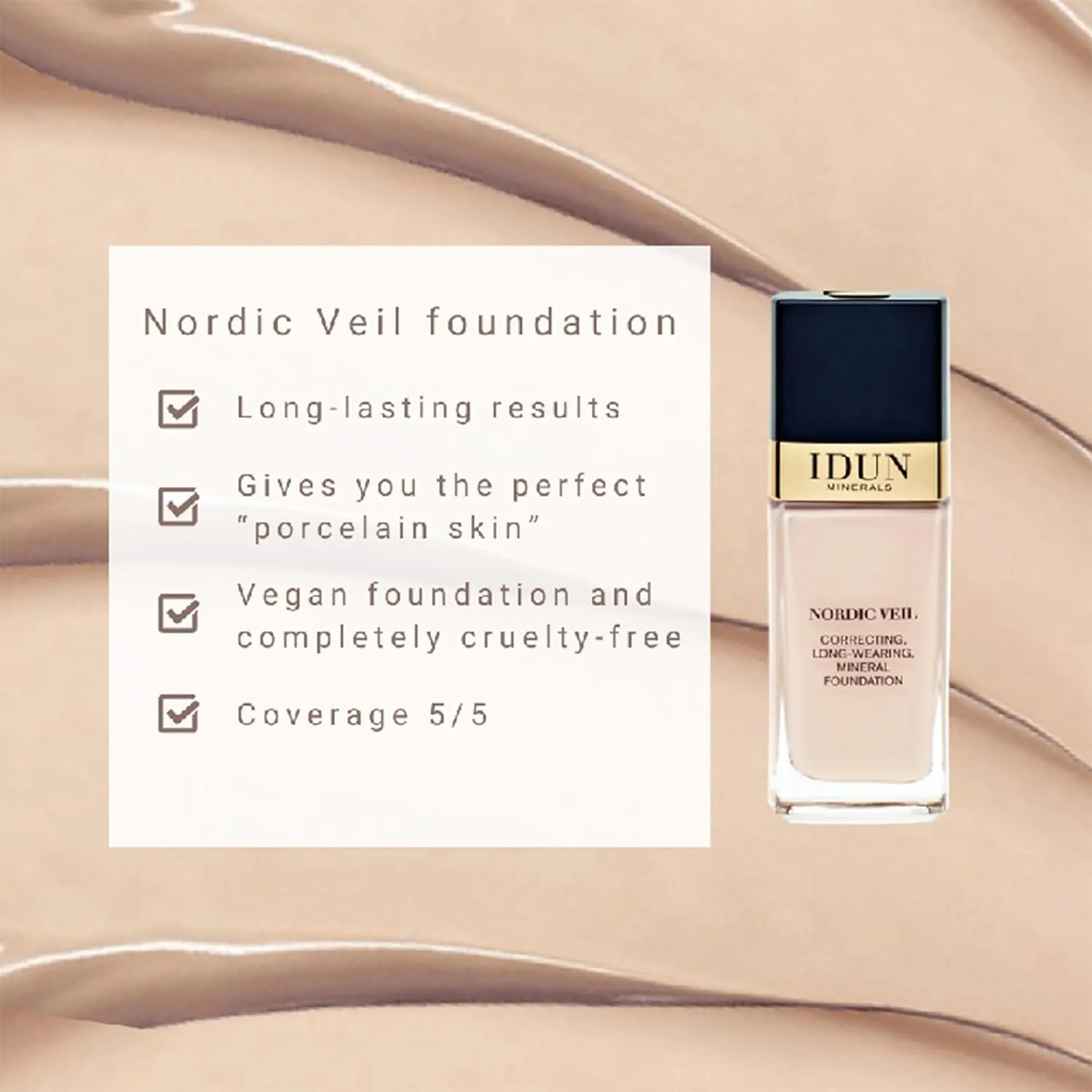 Liquid Nordic Veil Foundation - Full and Poreless Coverage, Long Lasting, Soft Matte Finish - Purified and Safe for Sensitive Skin - 312 Ingrid - Medium Cold - 0.88 oz